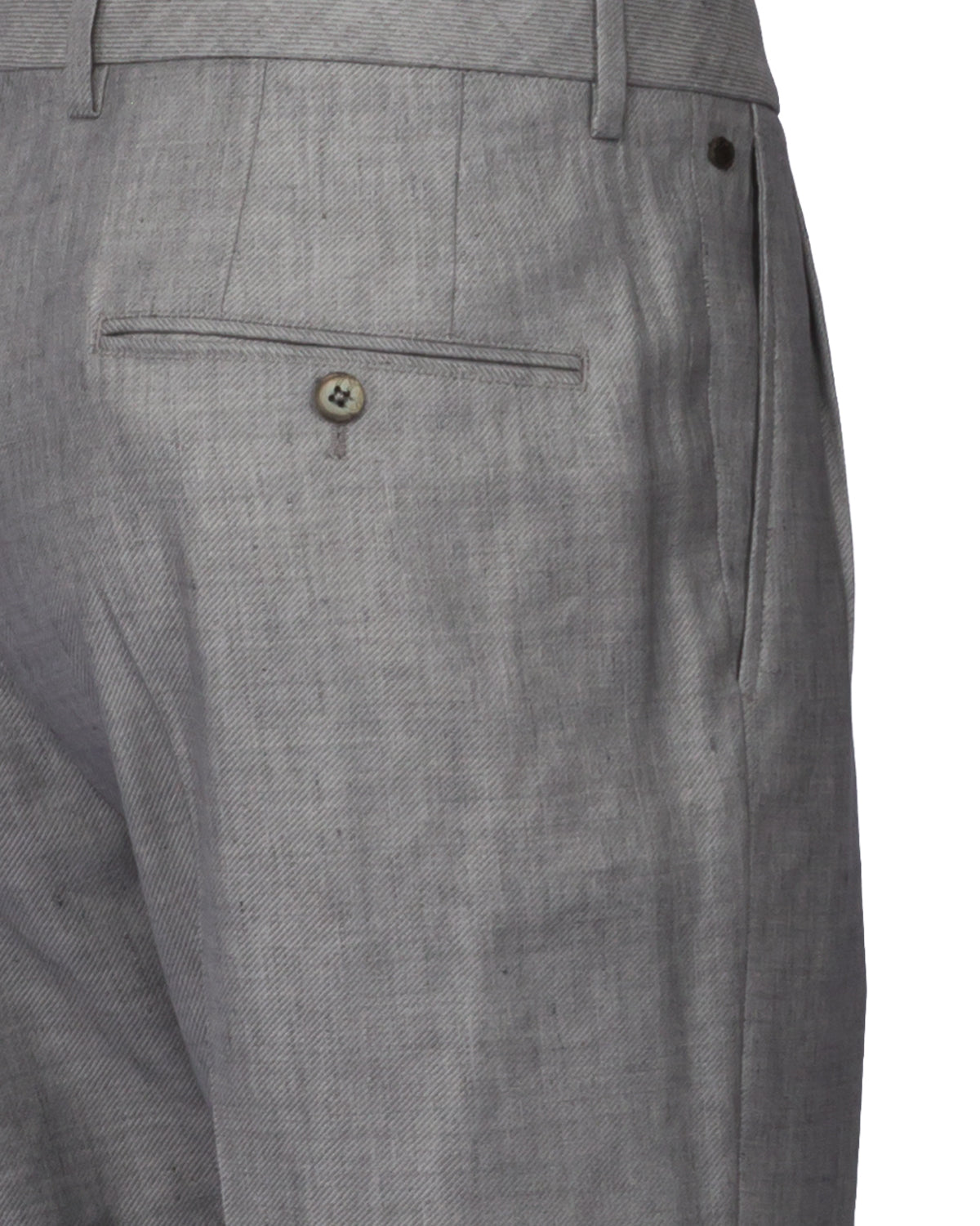 Linen Wool Trousers Relaxed Fit Pleated