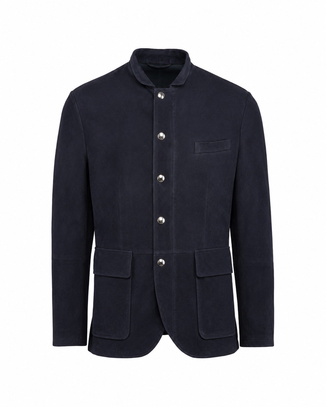 Lammvelours Nehru-Jacket Slim Fit