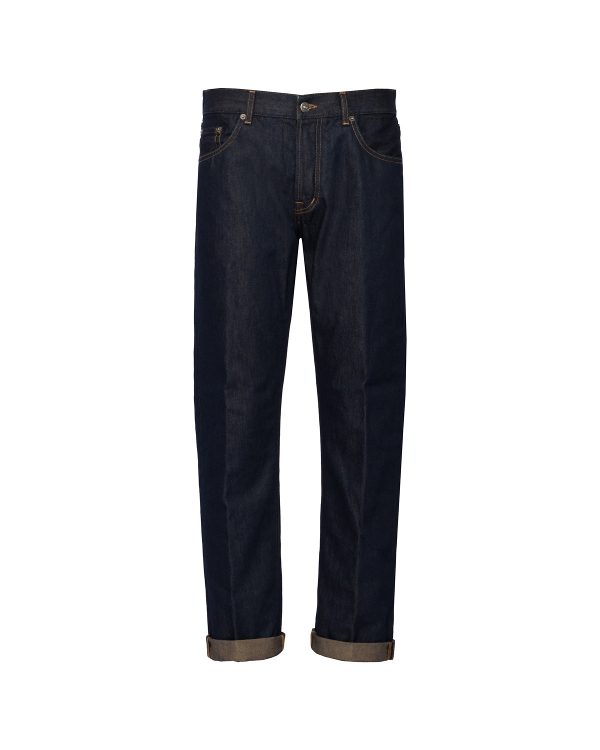 Raw Denim Jeans Straight Leg aus Baumwolle