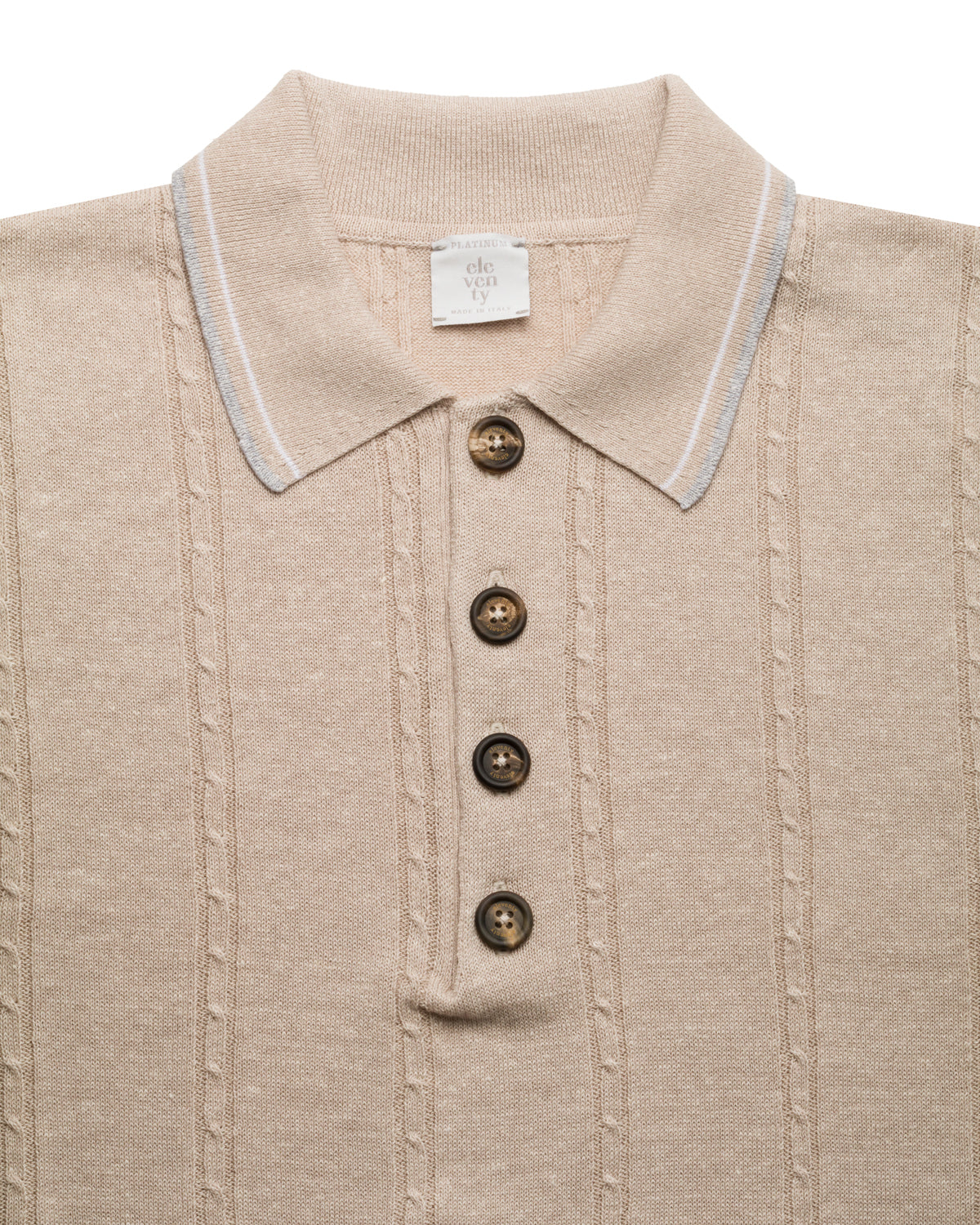 Baumwolle-Leinen Poloshirt Slim Fit