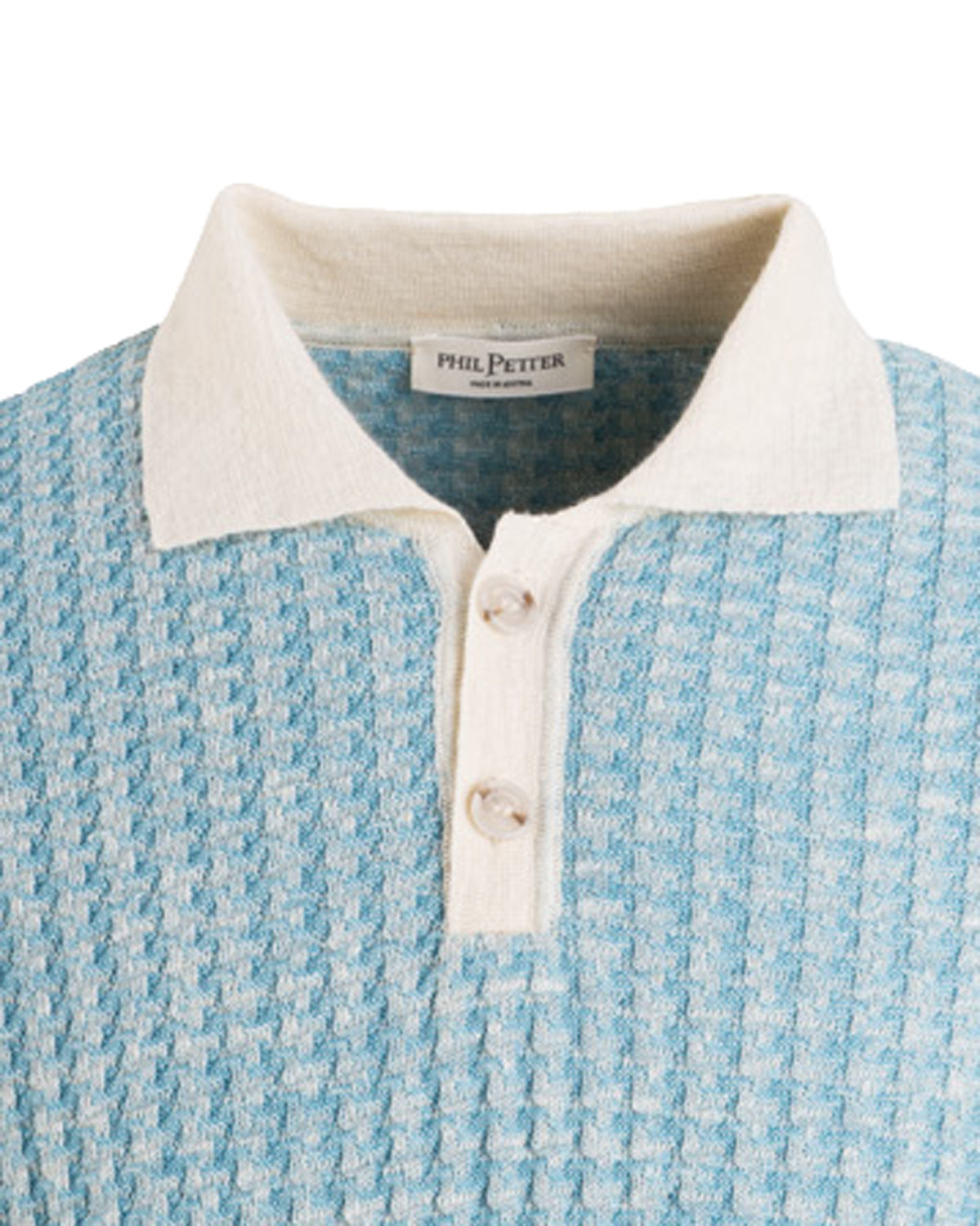 Strickpolo aus Leinen-Baumwolle mit Hahnentrittmuster Regular Fit