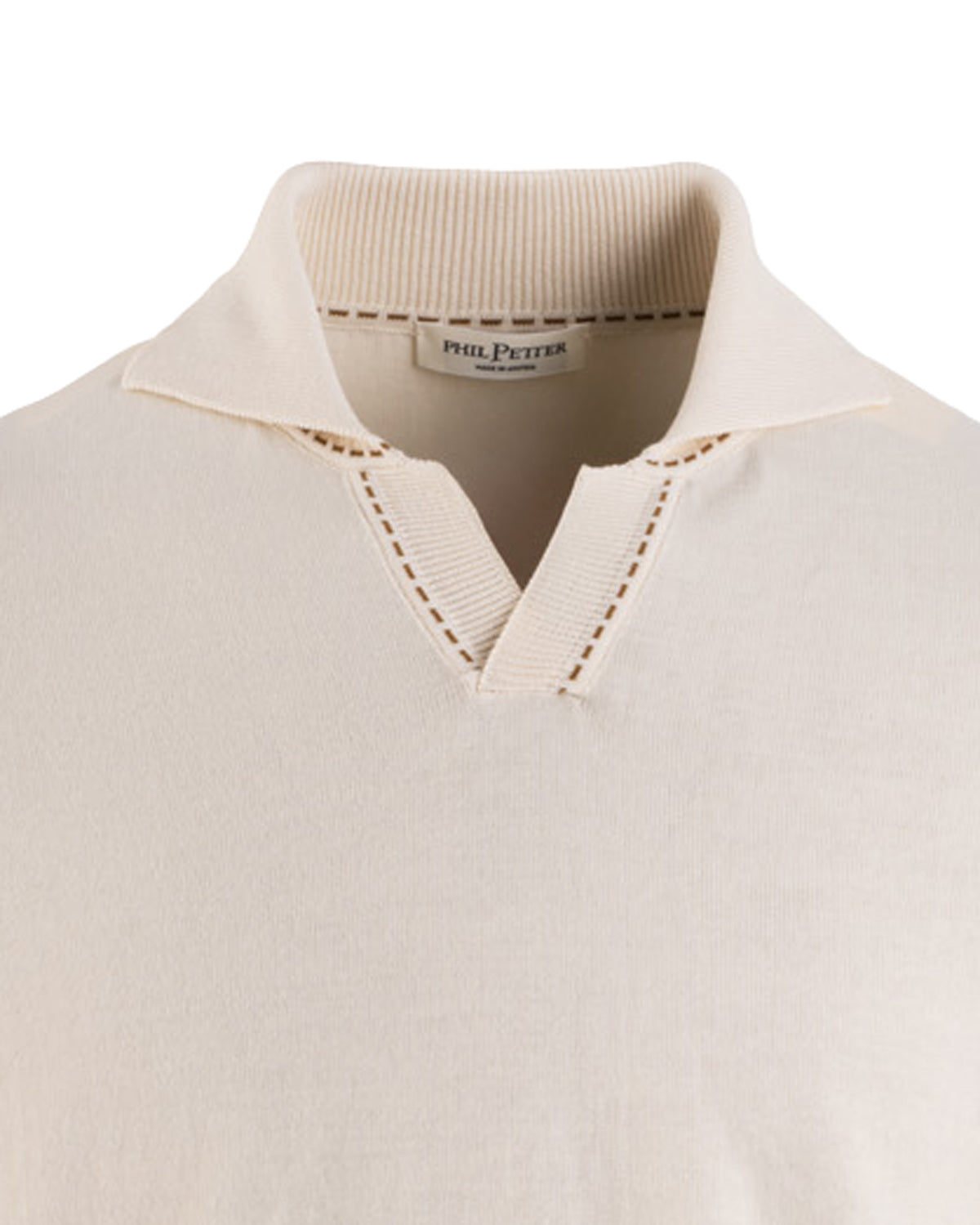 Strickpolo ohne Knopf aus Baumwolle in Relaxed Fit