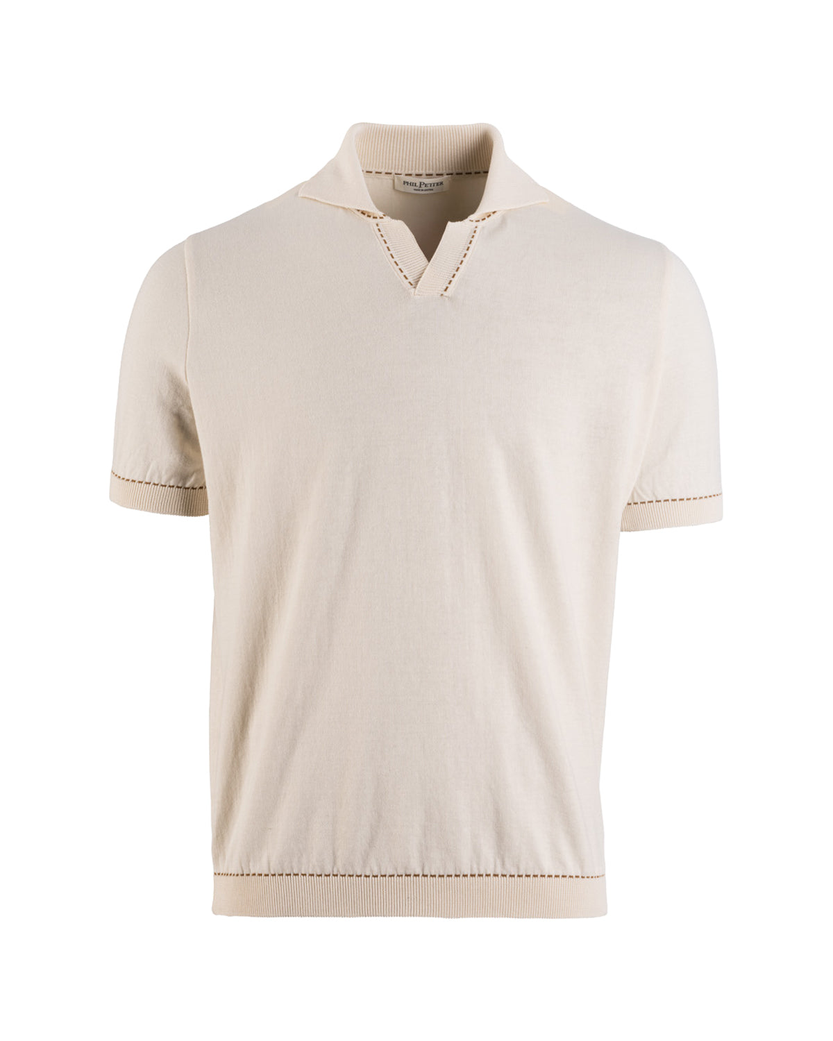 Strickpolo ohne Knopf aus Baumwolle in Relaxed Fit