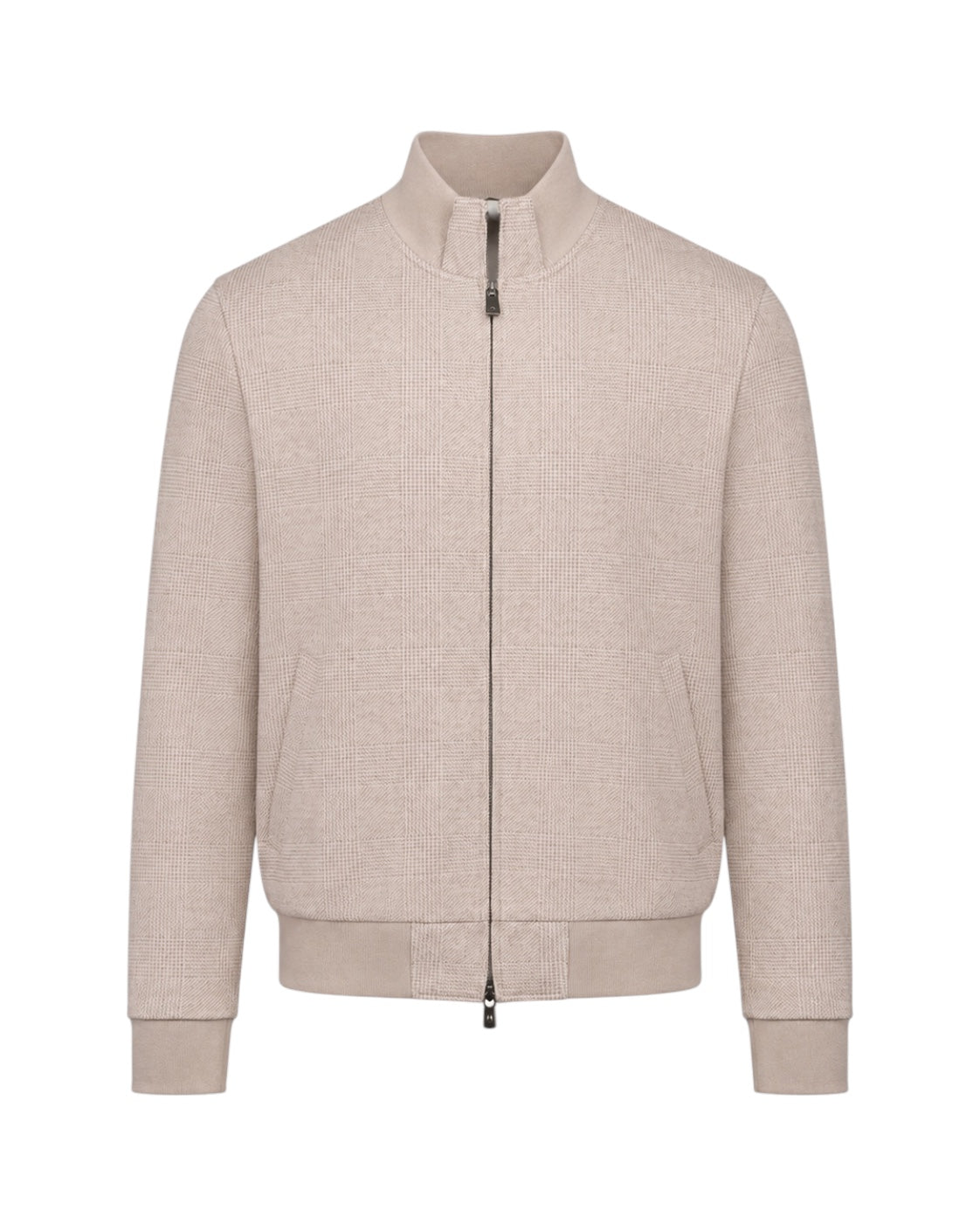 Sweat vest Glencheck cotton slim fit