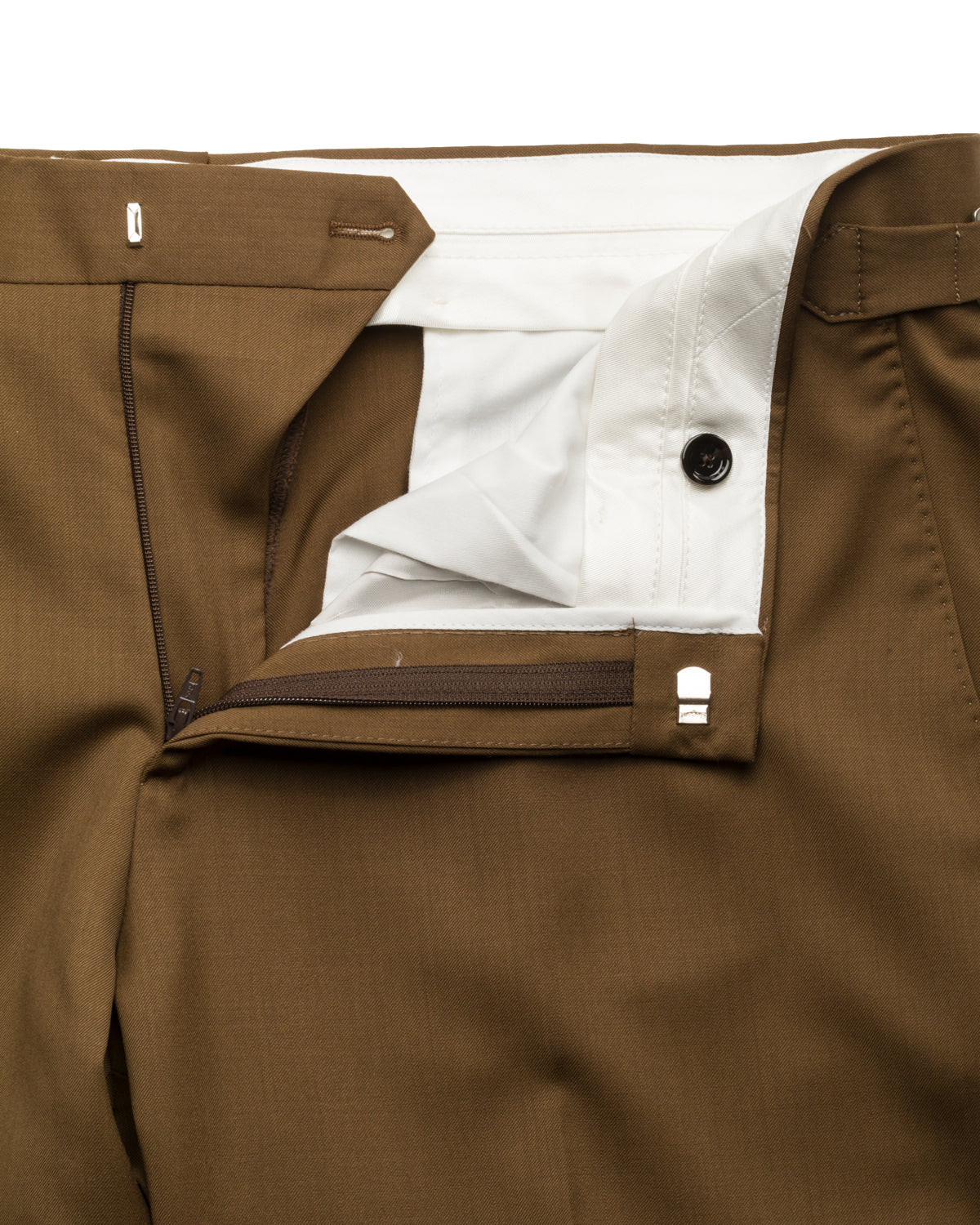 Slim fit wool trousers with side straps