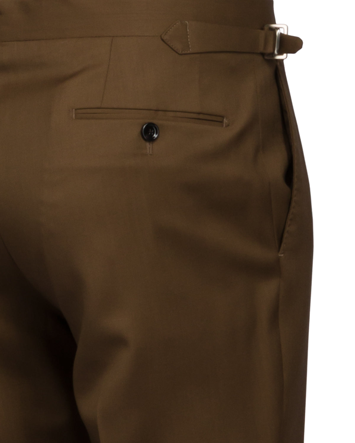 Slim fit wool trousers with side straps