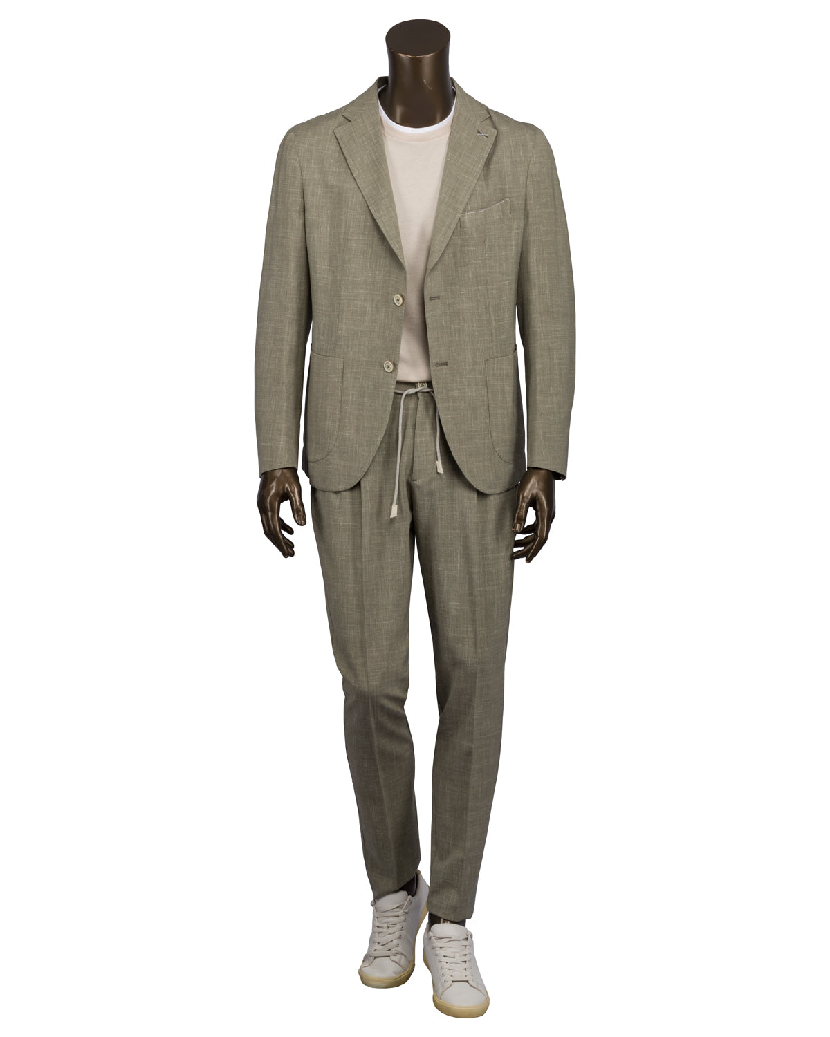 Woll-Seide-Leinen Anzug Relaxed Slim Fit