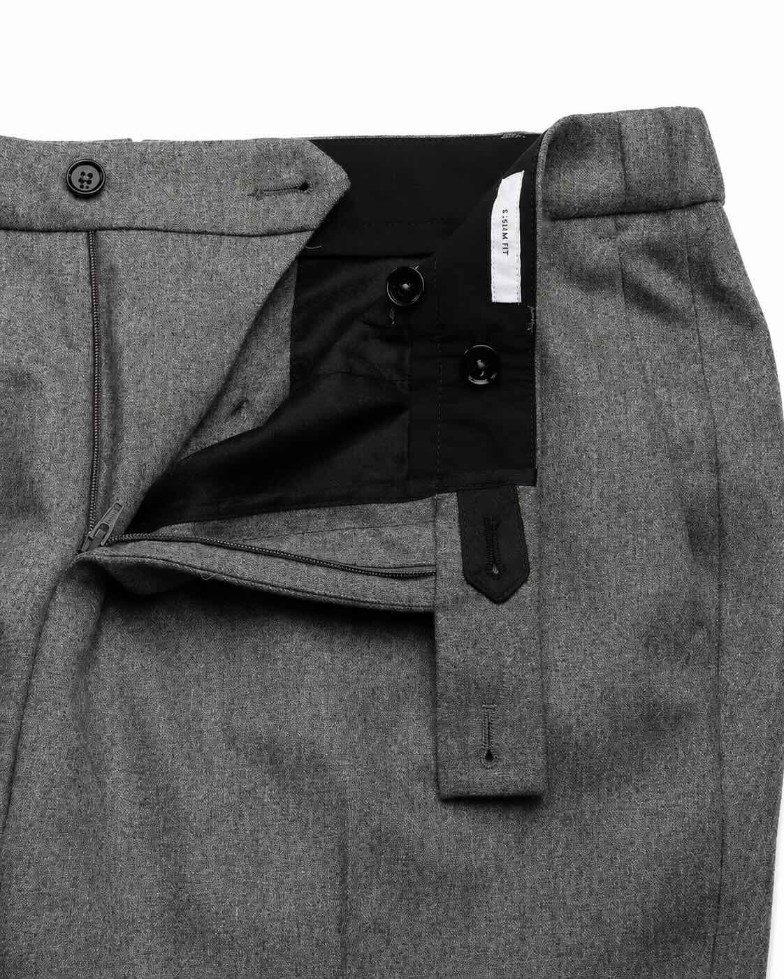 Grey wool trousers with cashmere in a slim fit