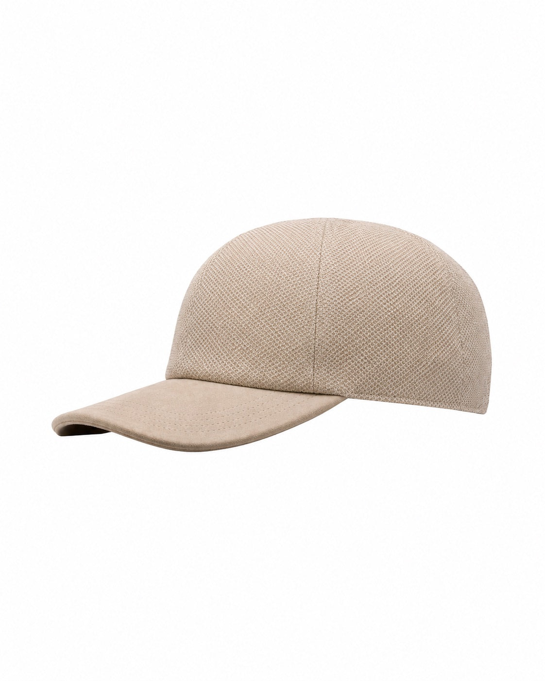 Leinen-Seide Basecap mit Lederdetails