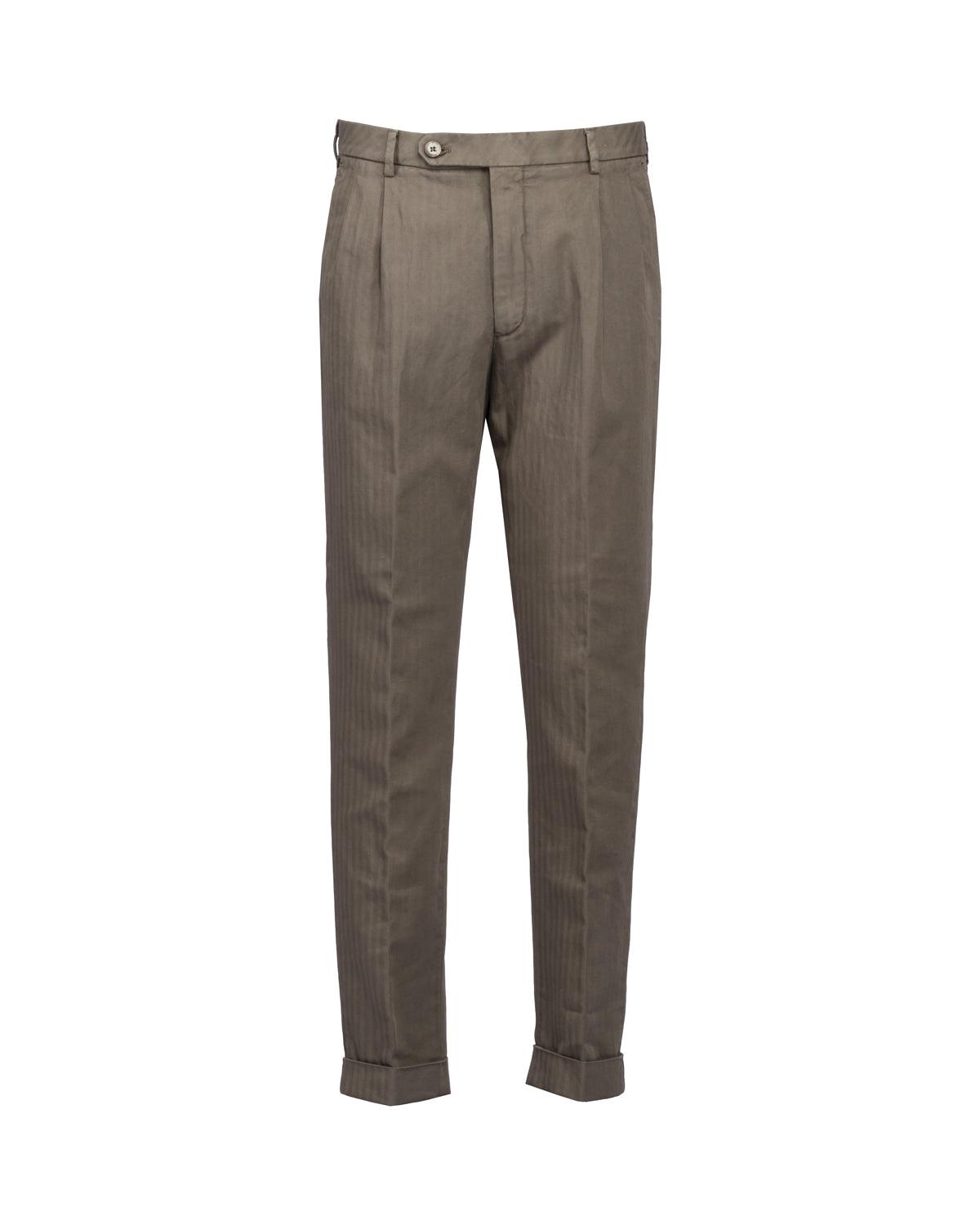 Luca Cropped Hose Baumwolle Leinen Fischgrat Relaxed Slim