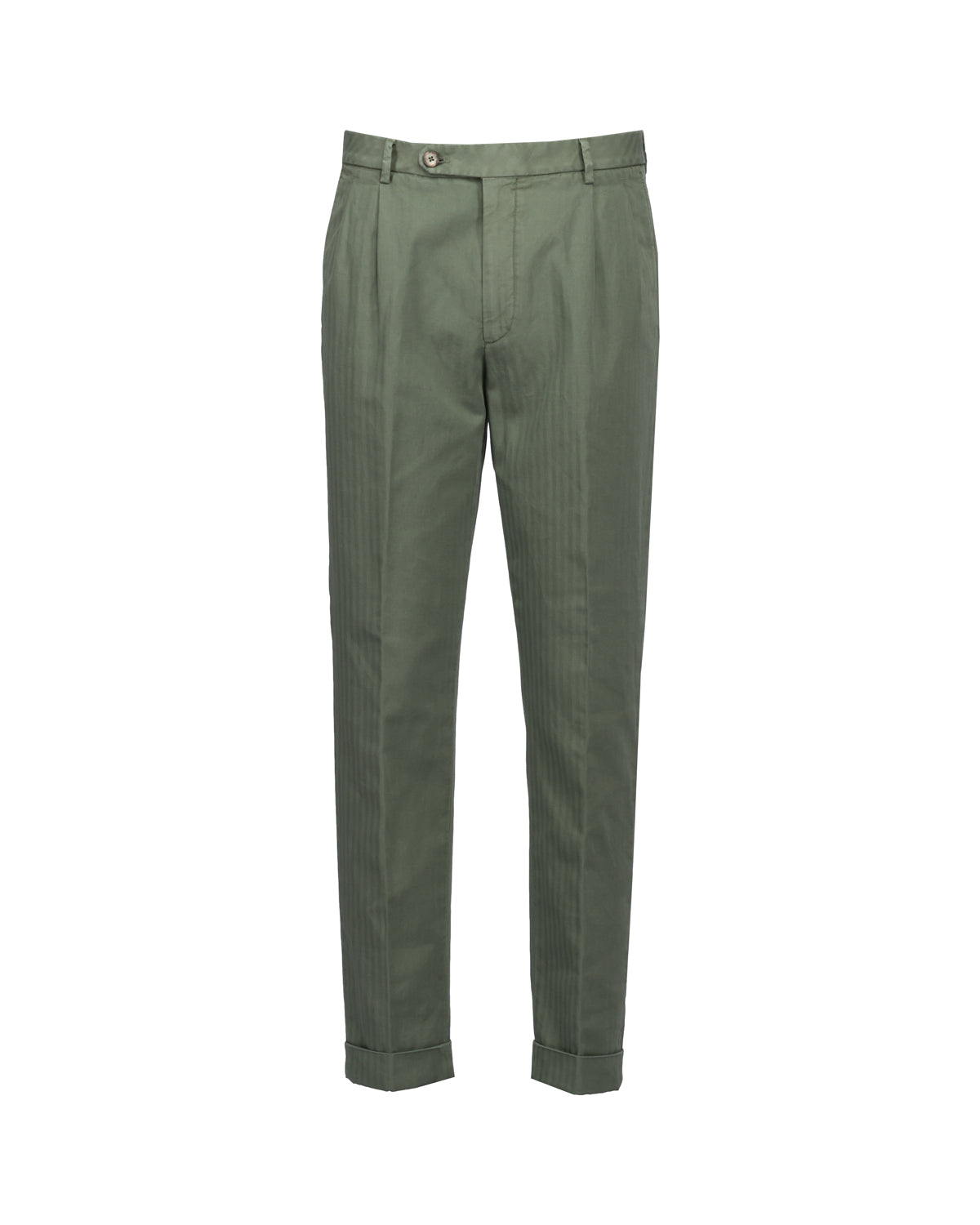 Luca Cropped Hose Baumwolle Leinen Fischgrat Relaxed Slim