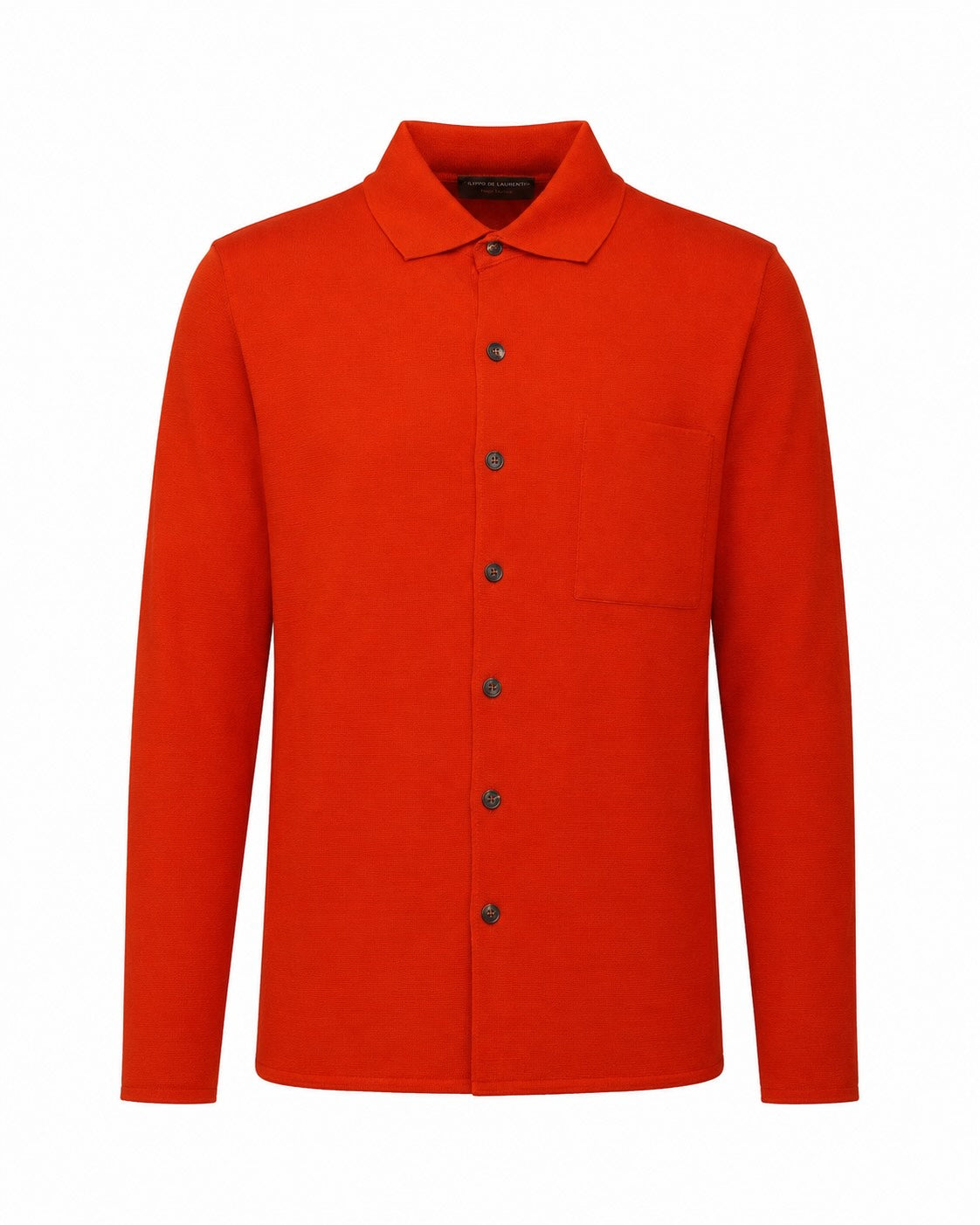 Orange Overshirt made from Superfine 120's Merino Wool