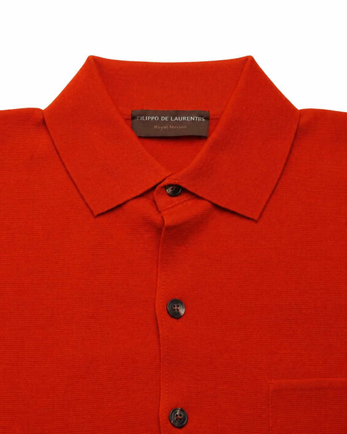 Orange Overshirt made from Superfine 120's Merino Wool