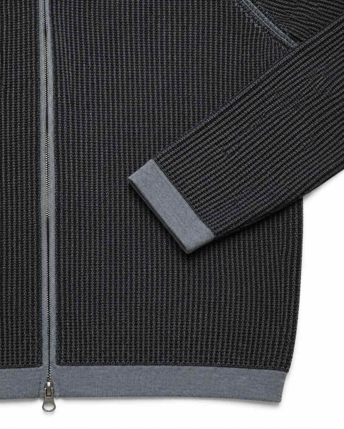 Light blue merino wool and cotton cardigan
