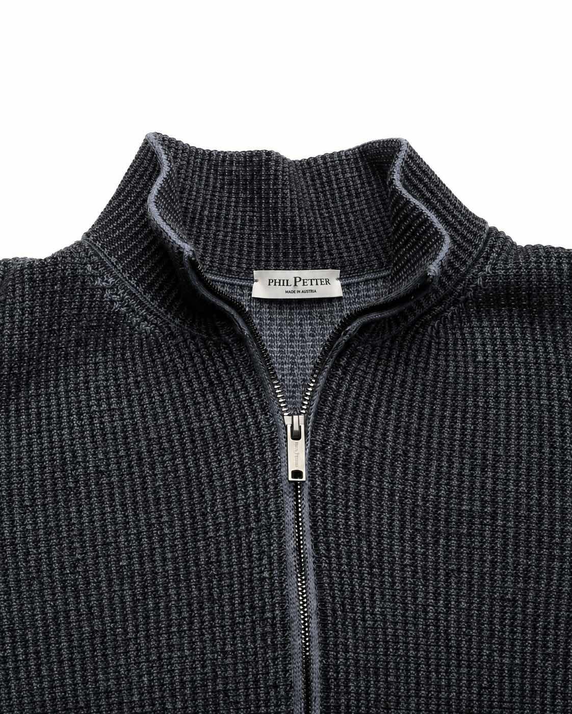 Light blue merino wool and cotton cardigan