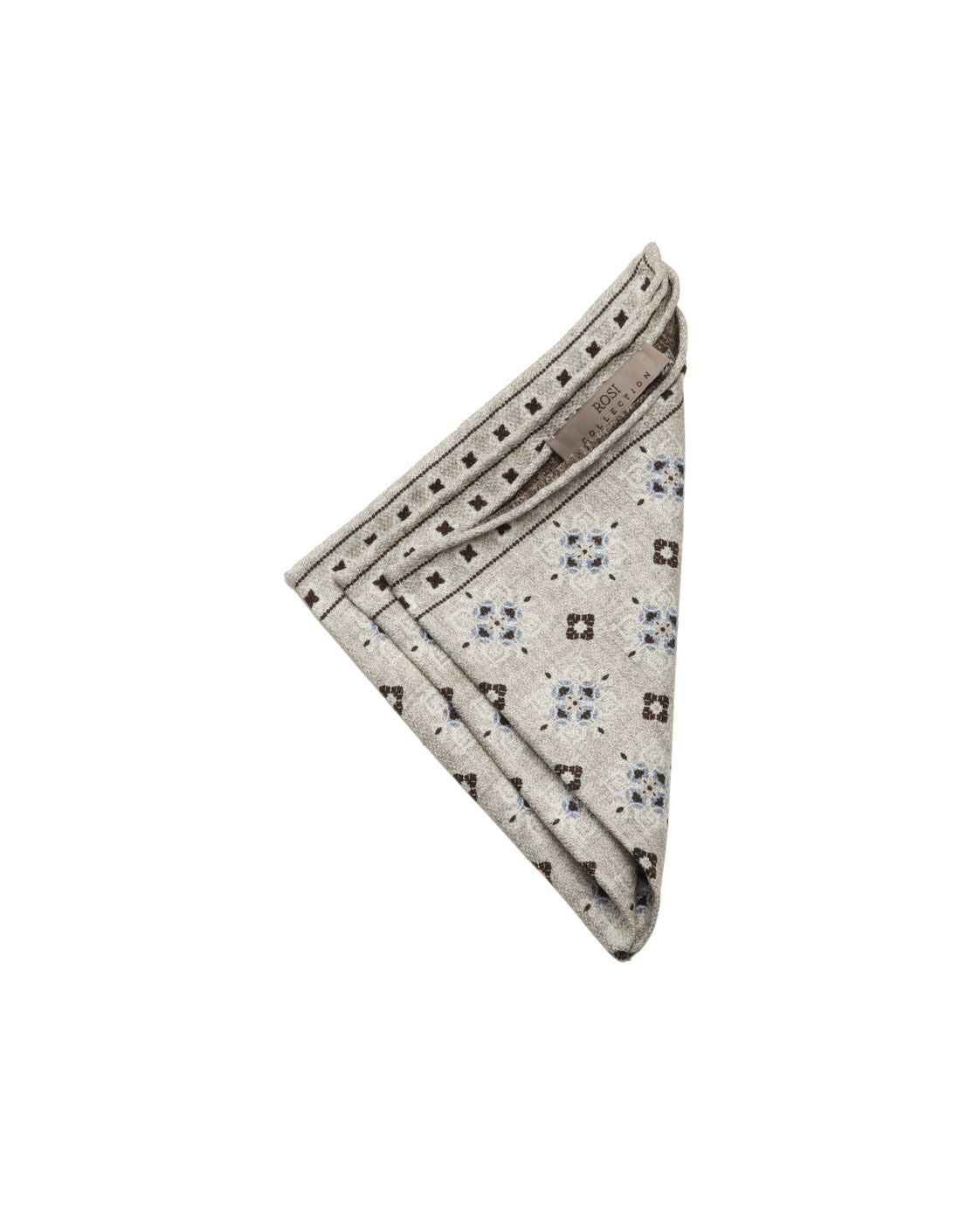EASY silk pocket square with geometric pattern