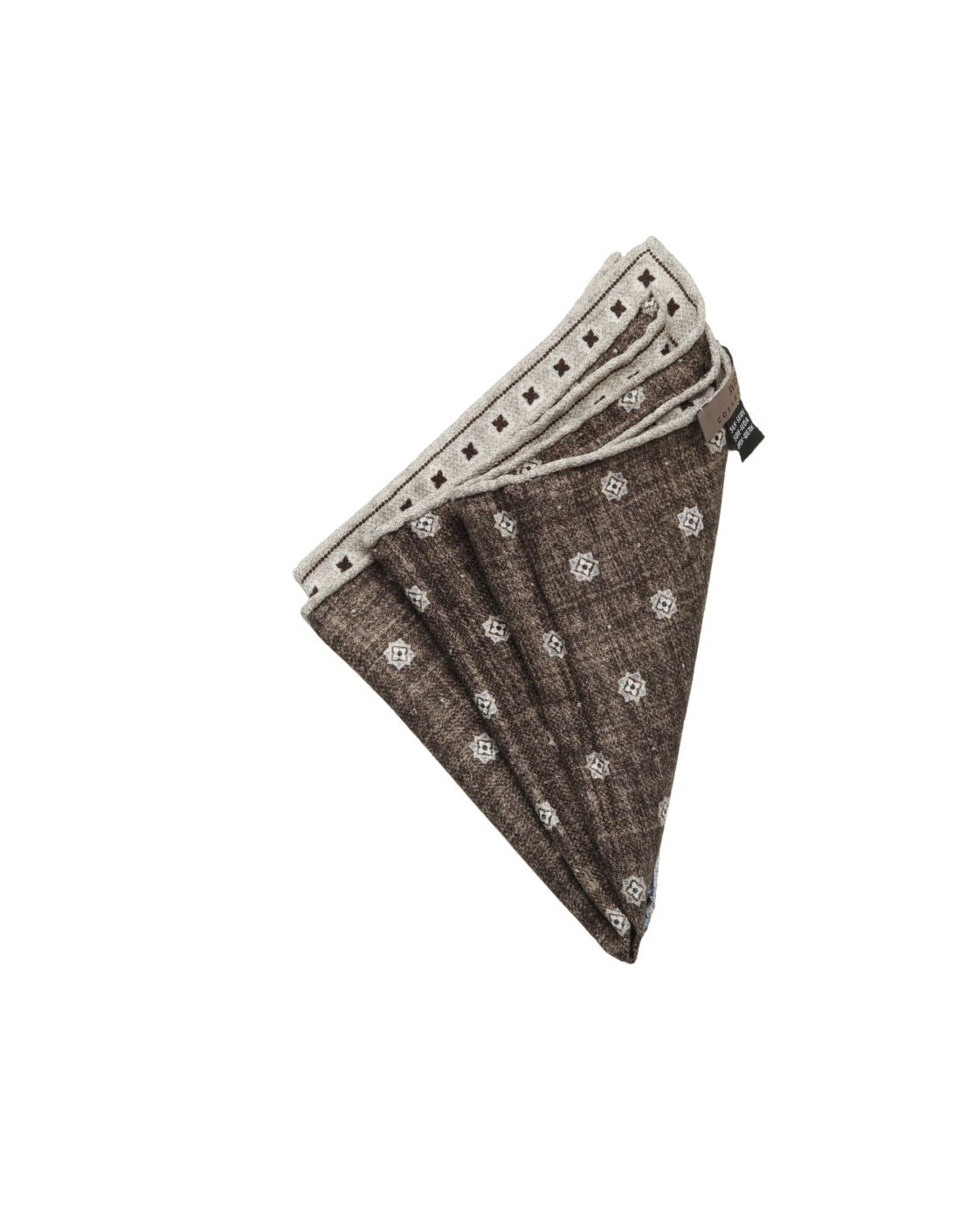 EASY silk pocket square with geometric pattern