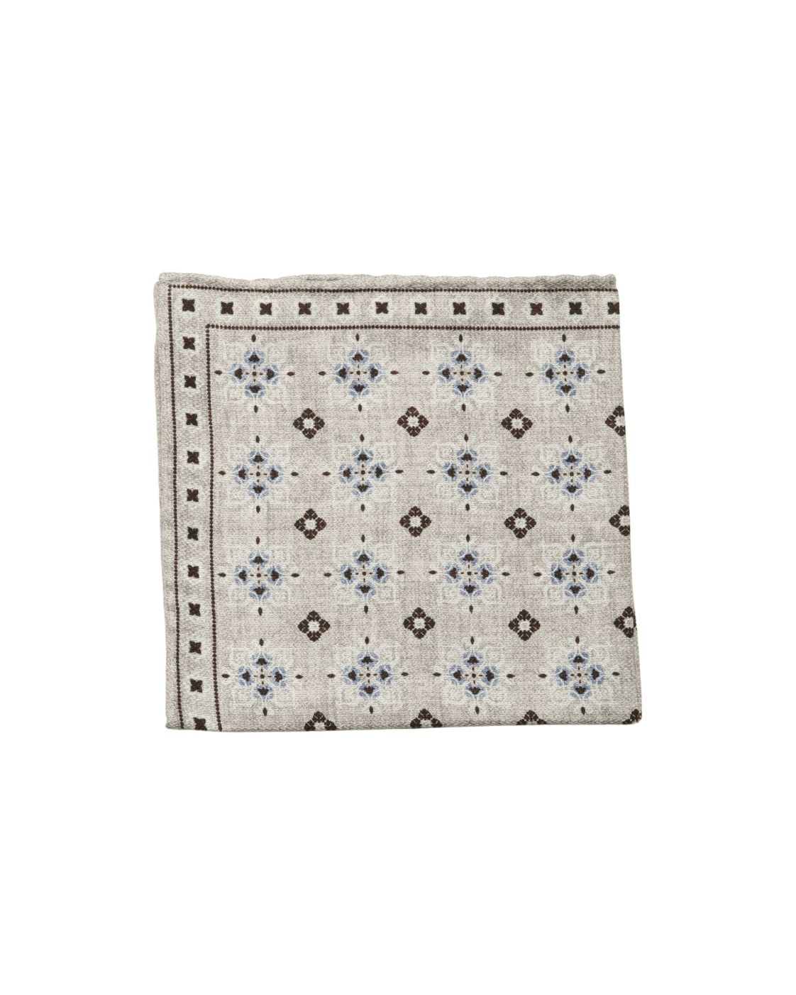 EASY silk pocket square with geometric pattern