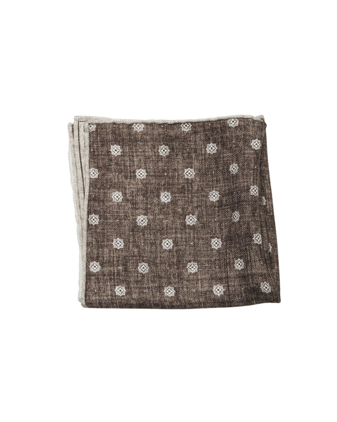 EASY silk pocket square with geometric pattern