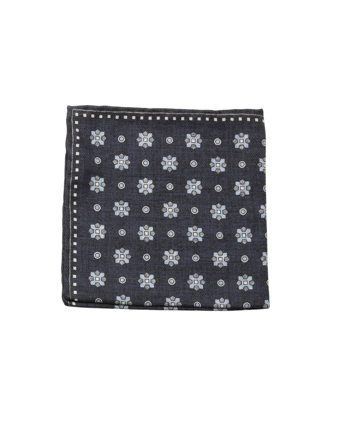 Seideneinstecktuch EASY mit floralem und geometrischem Muster