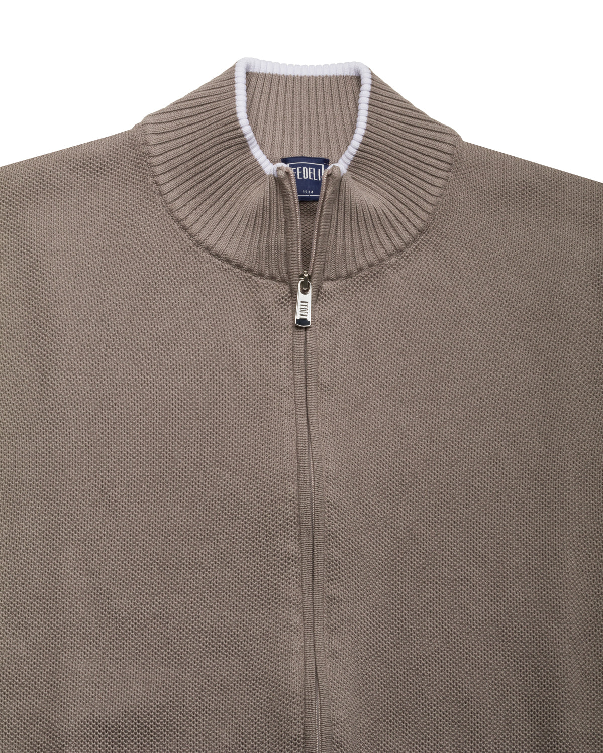 Strickweste Baumwolle Slim Fit mit Stehkragen