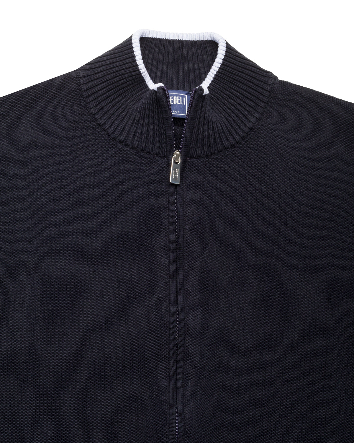 Strickweste Baumwolle Slim Fit mit Stehkragen