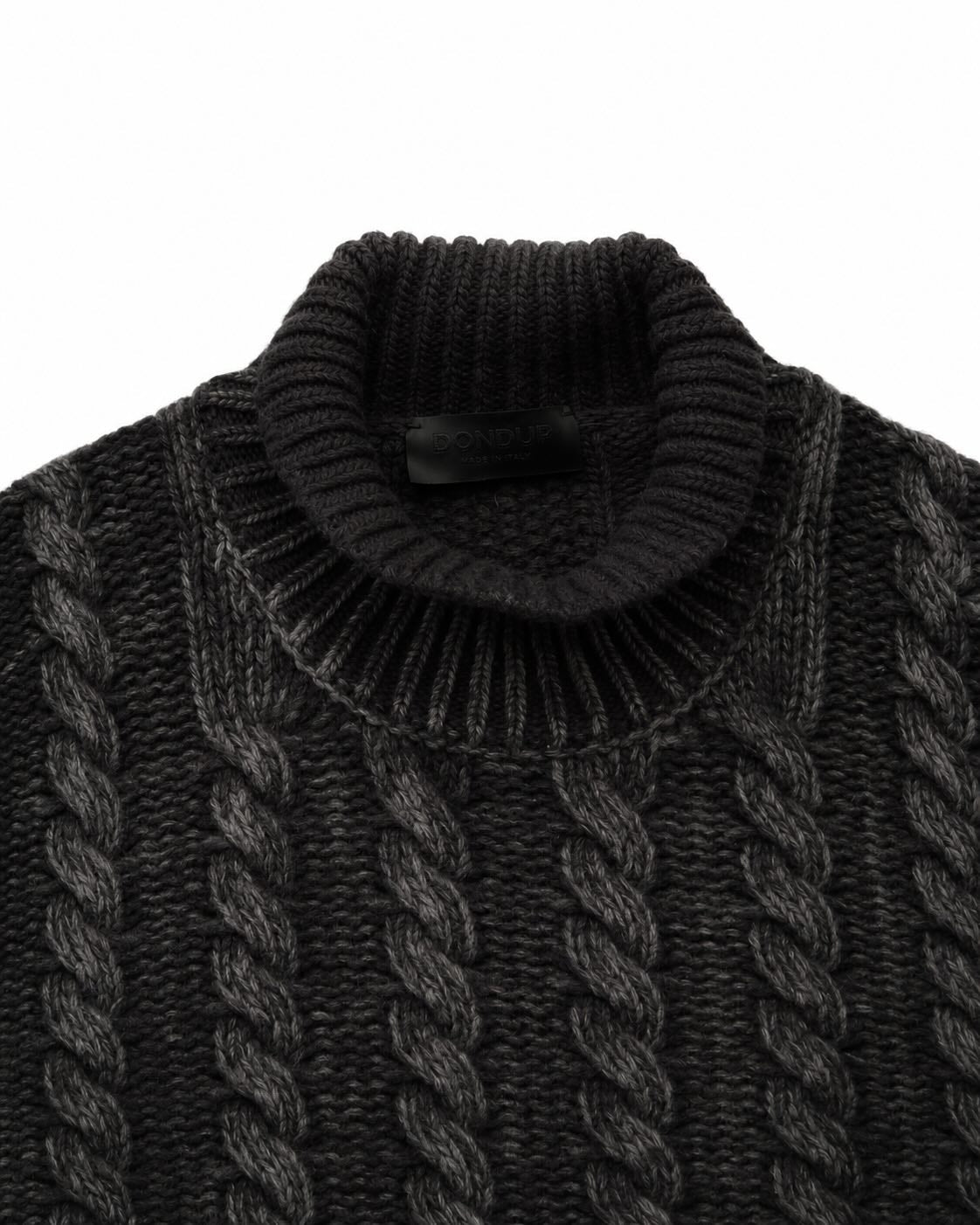 Charcoal Wool Roll Neck Jumper