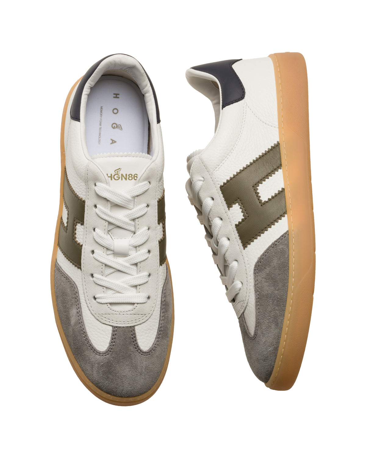 Leder Sneaker Scotchgrain Velours