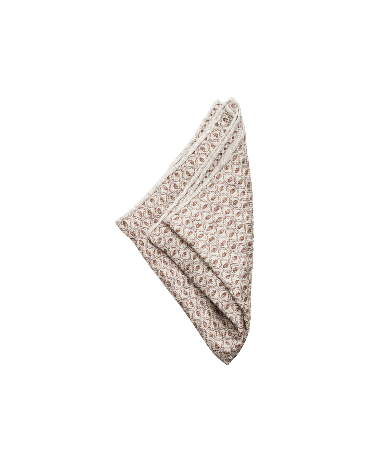 Linen silk pocket square, double-sided, hand-rolled, beige