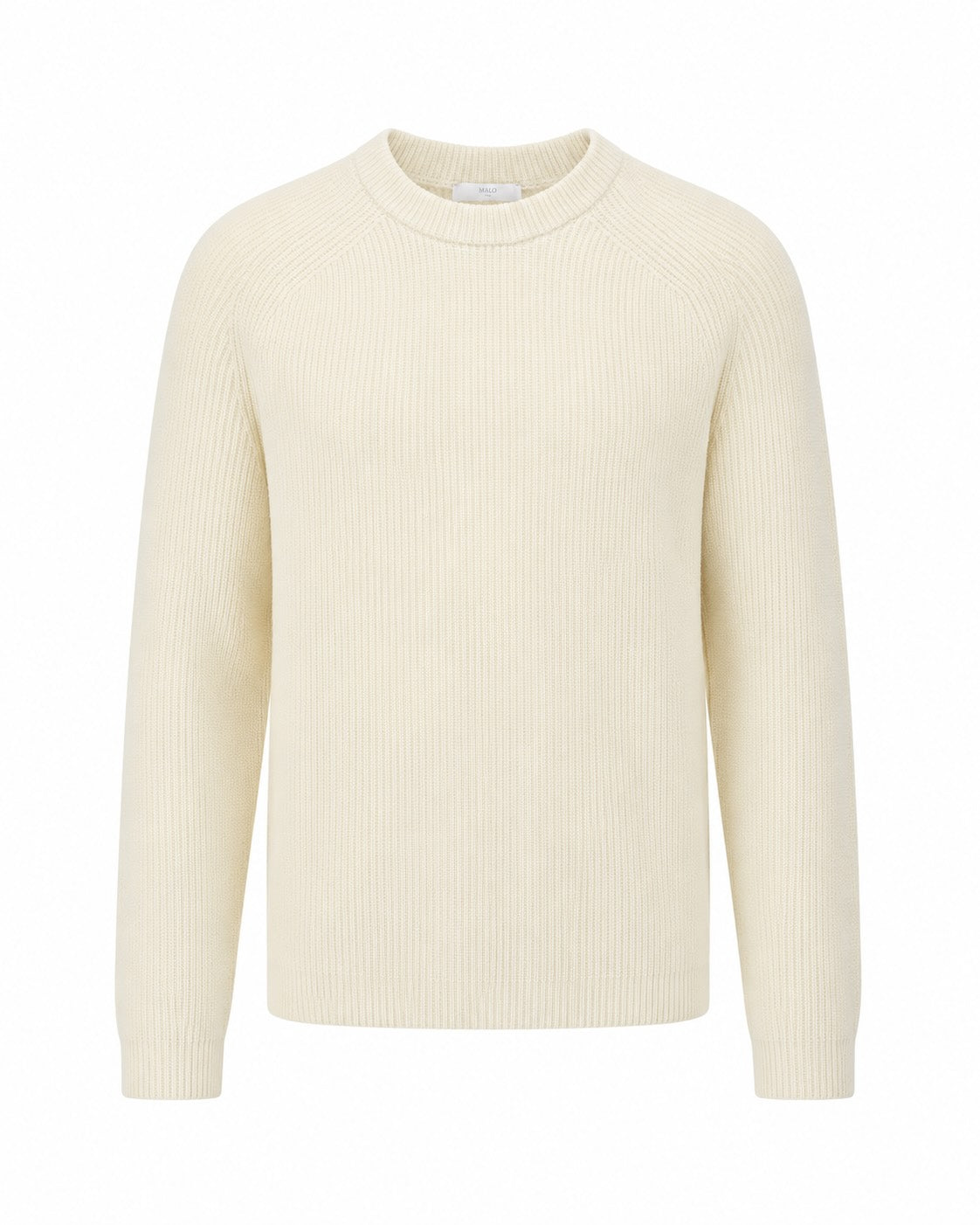 White Cashmere Raglan Crew-Neck Sweater