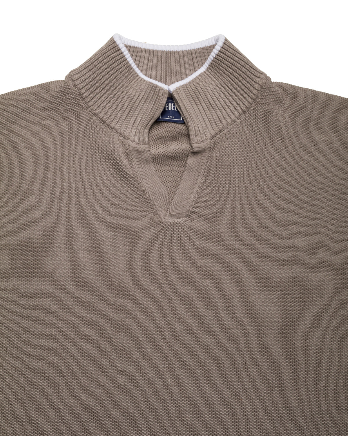 Baumwollpullover Strukturstrick Slim Fit mit V-Ausschnitt