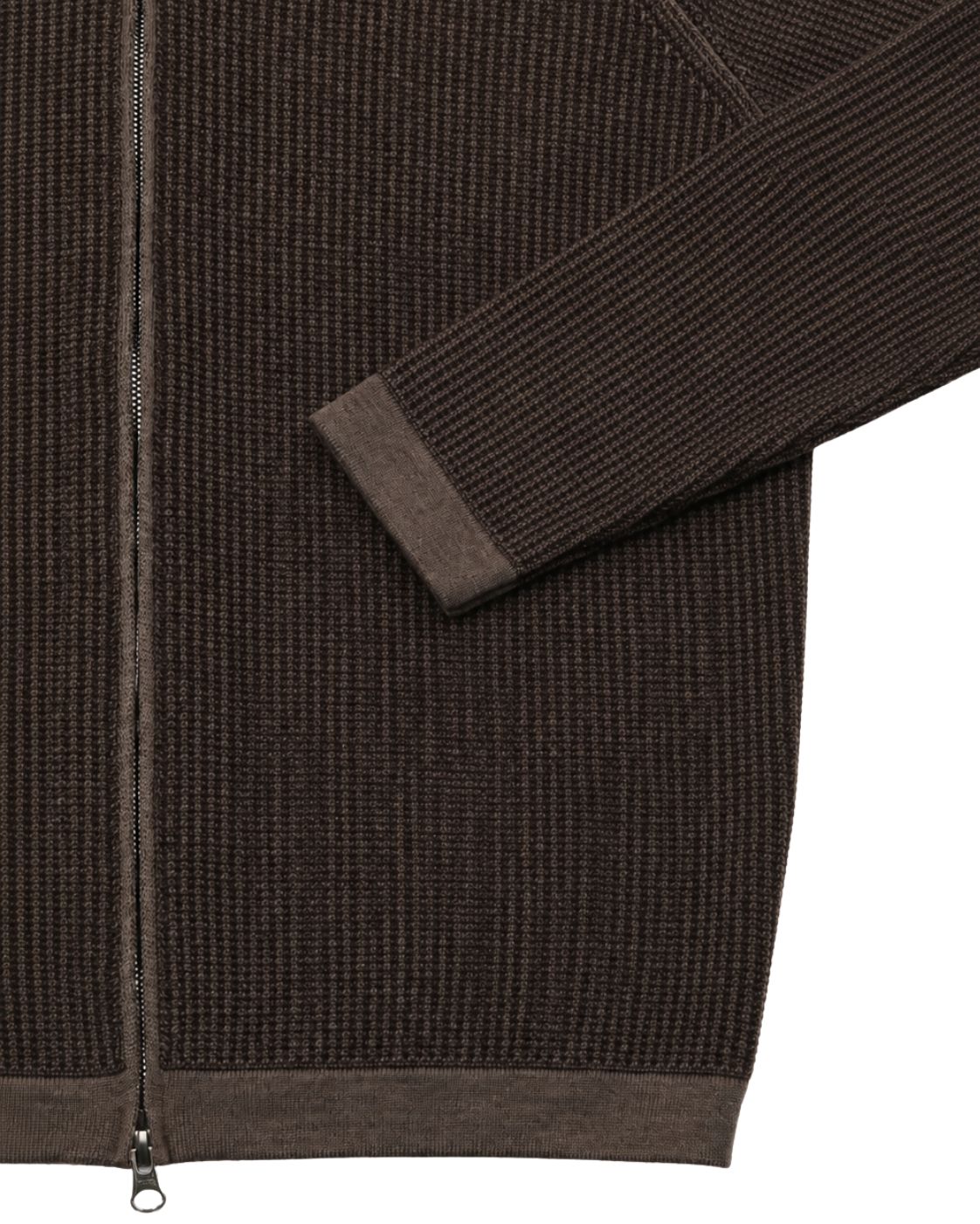 Dark brown merino wool and cotton cardigan