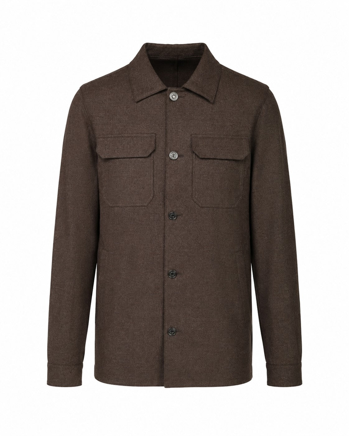 Overshirt aus Schurwolle in Braun
