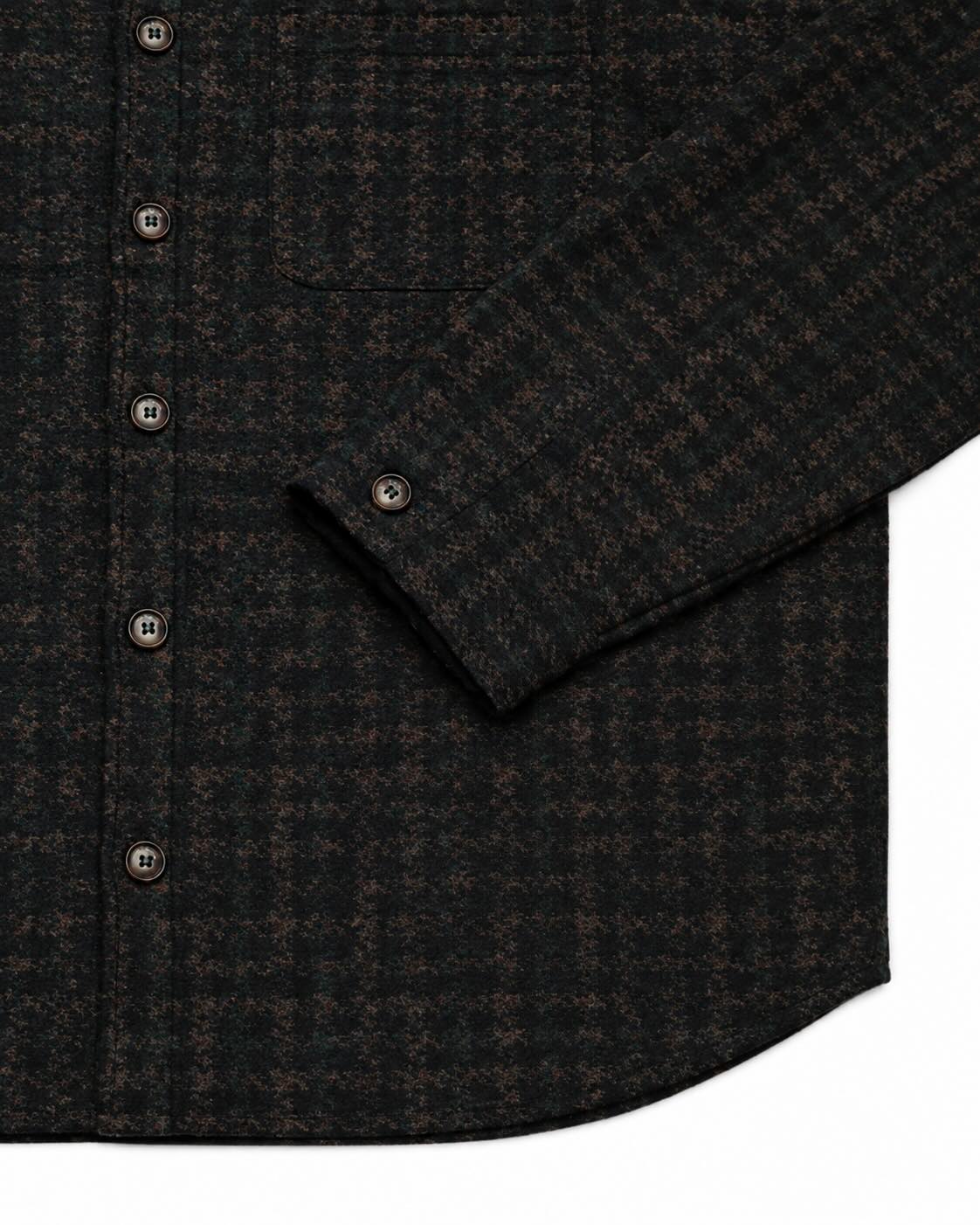 Overshirt aus Wolle und Baumwolle mit Hahnentritt