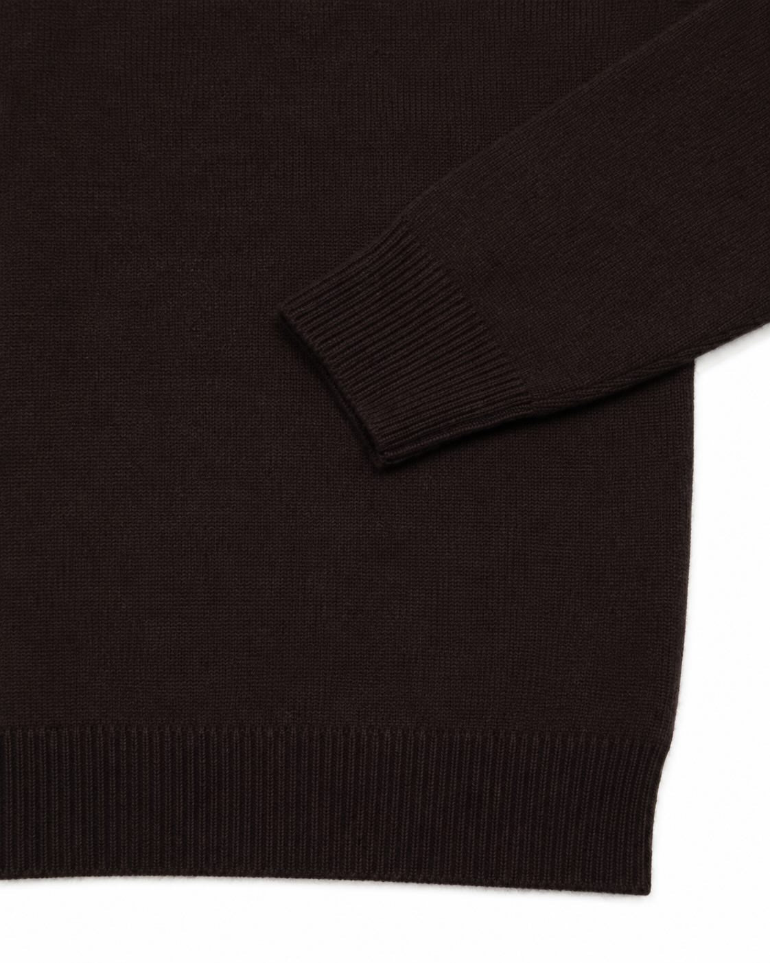 Dark brown cashmere crew-neck sweater