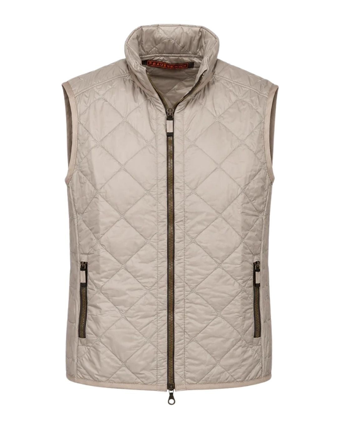 Gestepptes Gilet mit Stehkragen in Beige