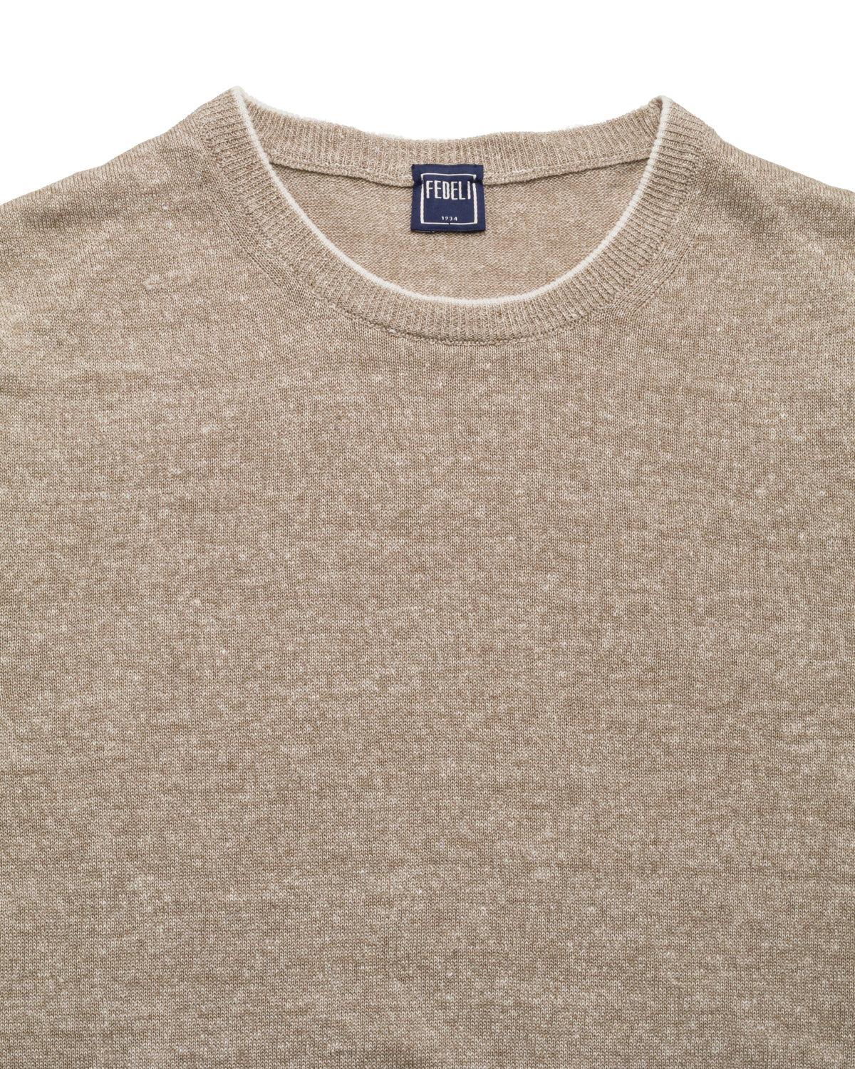 Strick T-Shirt Leinen Baumwolle Slim Fit