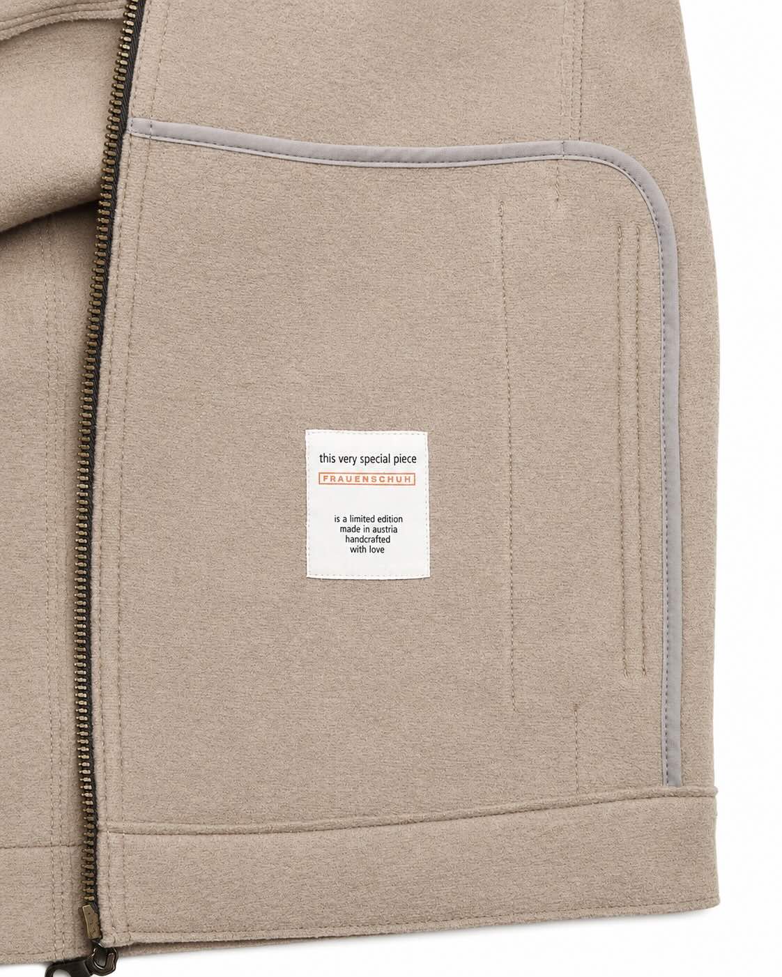 Blouson aus Merinowolle in Beige