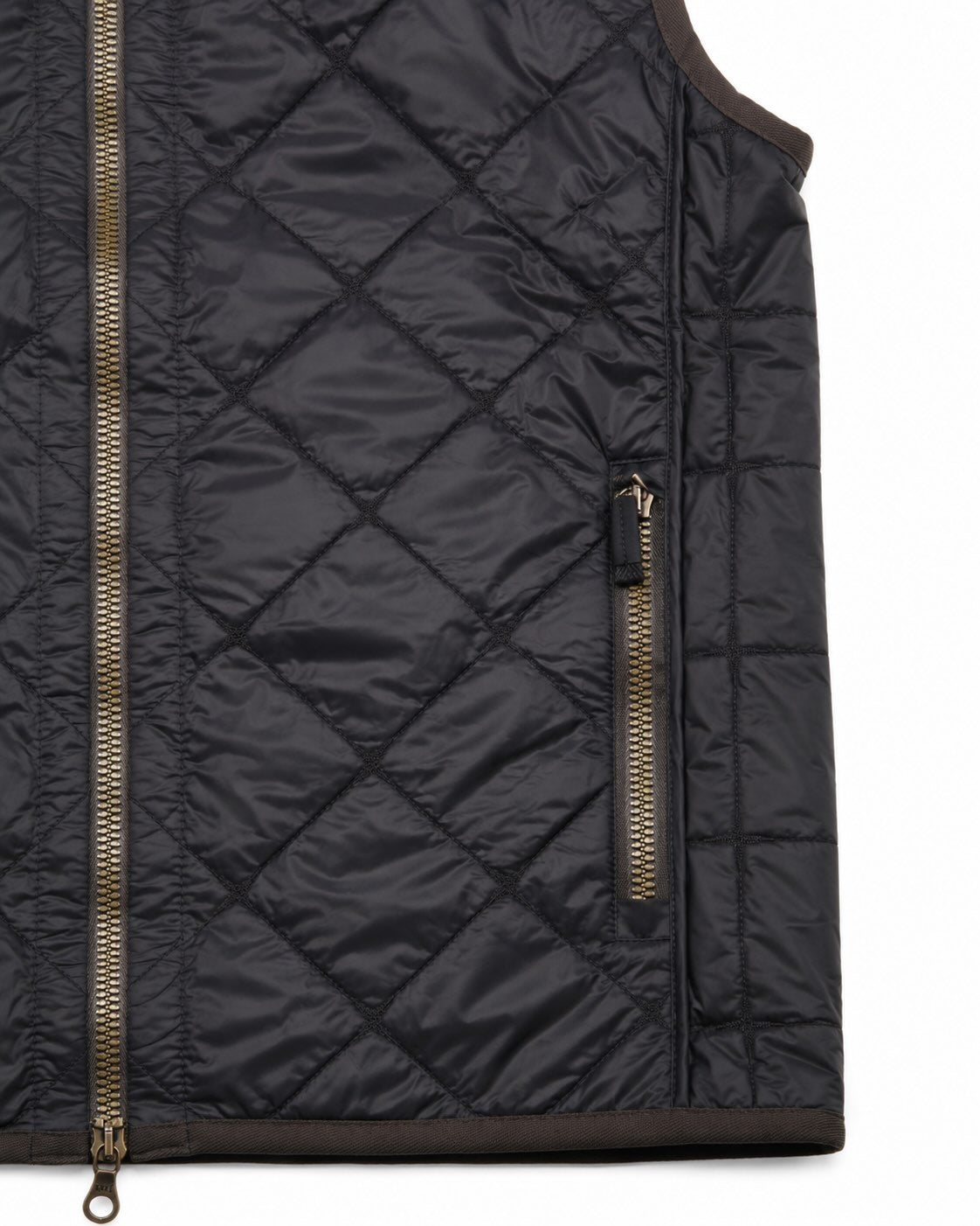 Quilted Gilet with Stand-Up Collar in Dark Blue