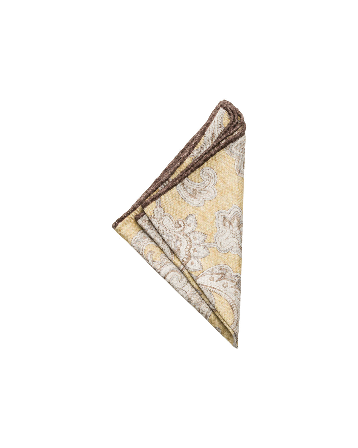 Silk pocket square, double-sided, hand-rolled, yellow