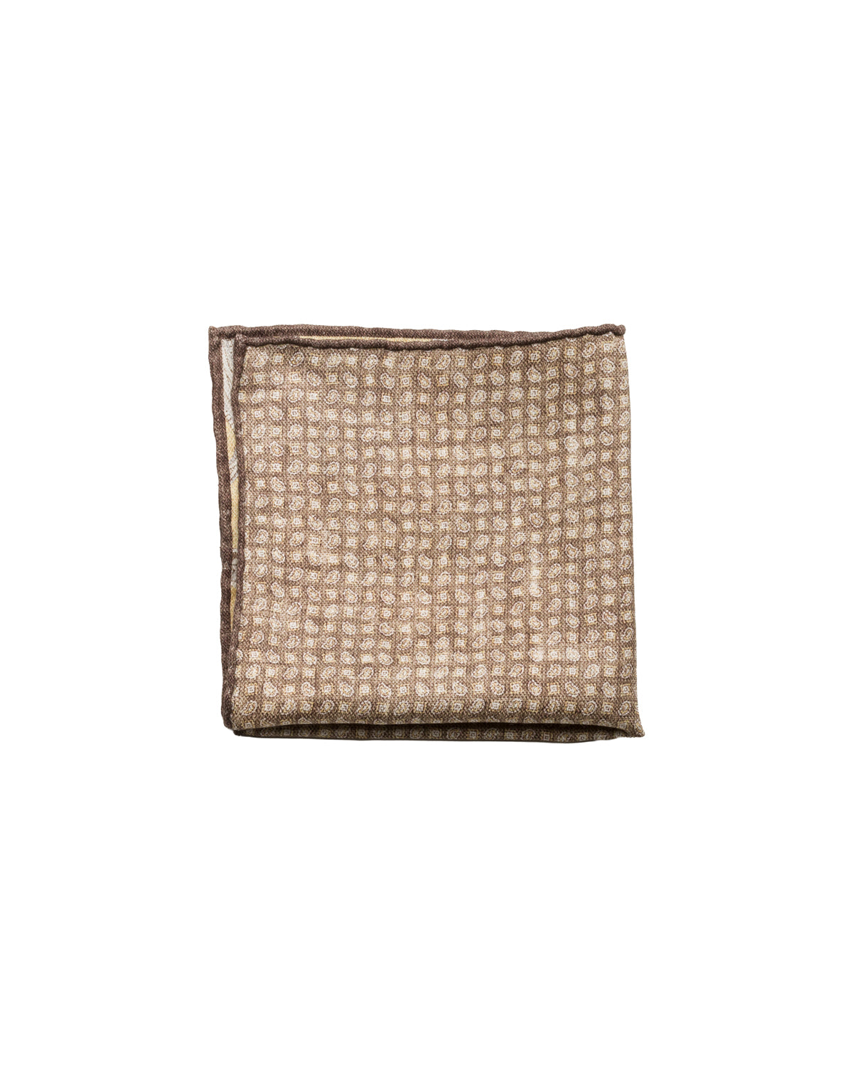 Silk pocket square, double-sided, hand-rolled, yellow