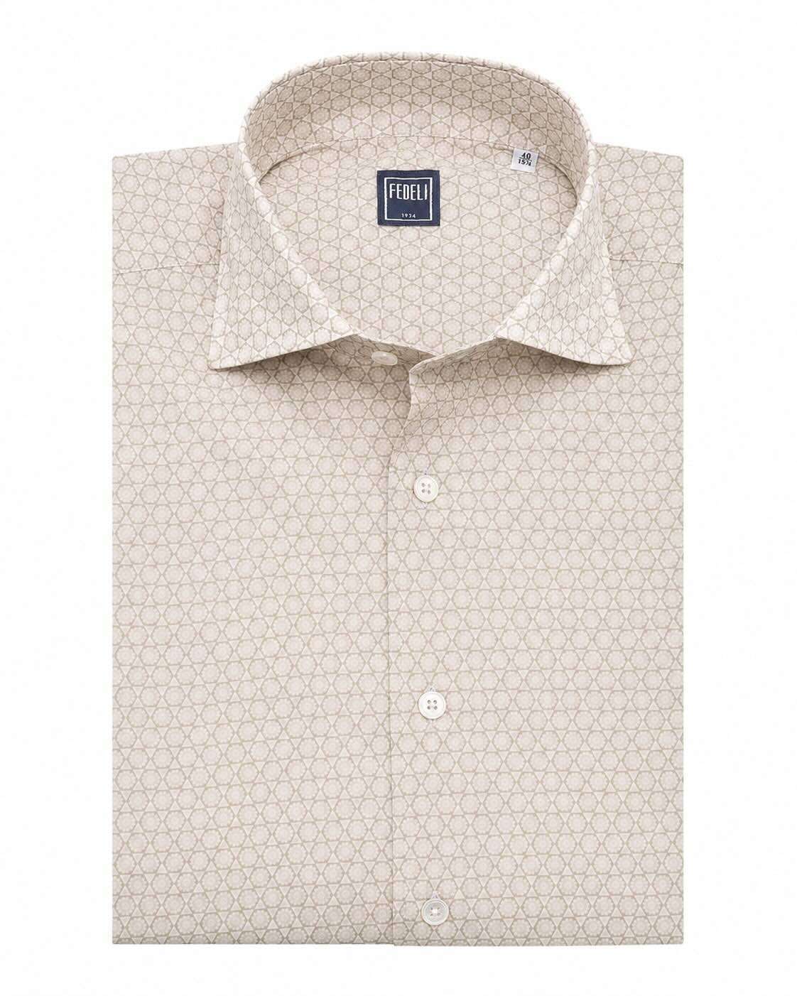Baumwollstretch Hemd Slim Fit mit Print