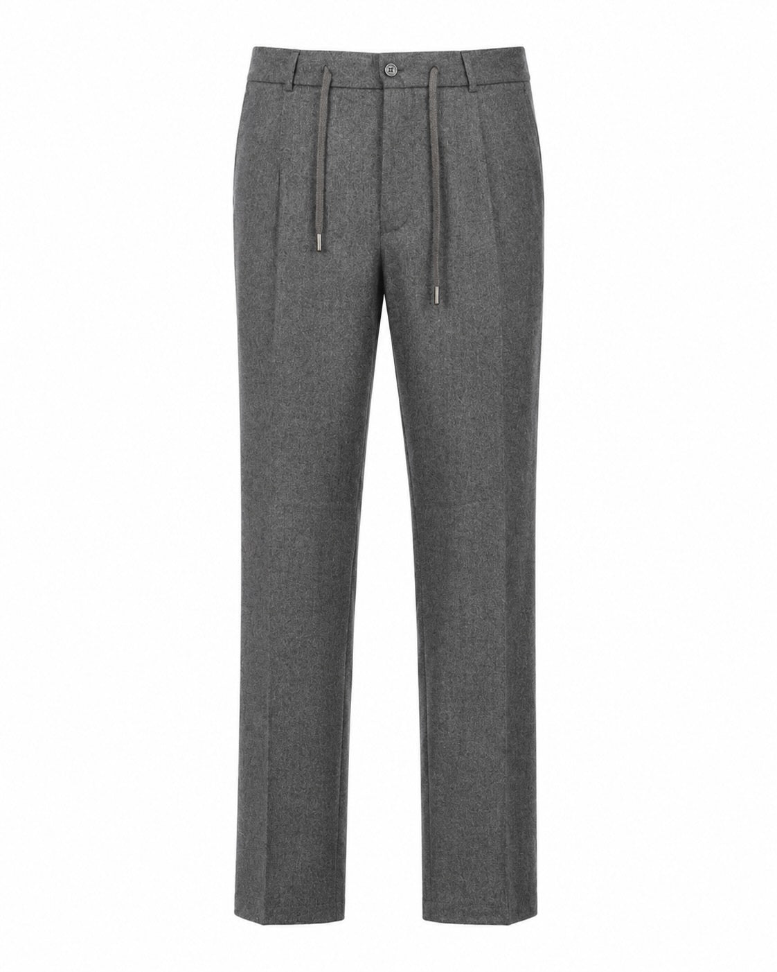 Bundfaltenhose aus Schurwolle in Grau