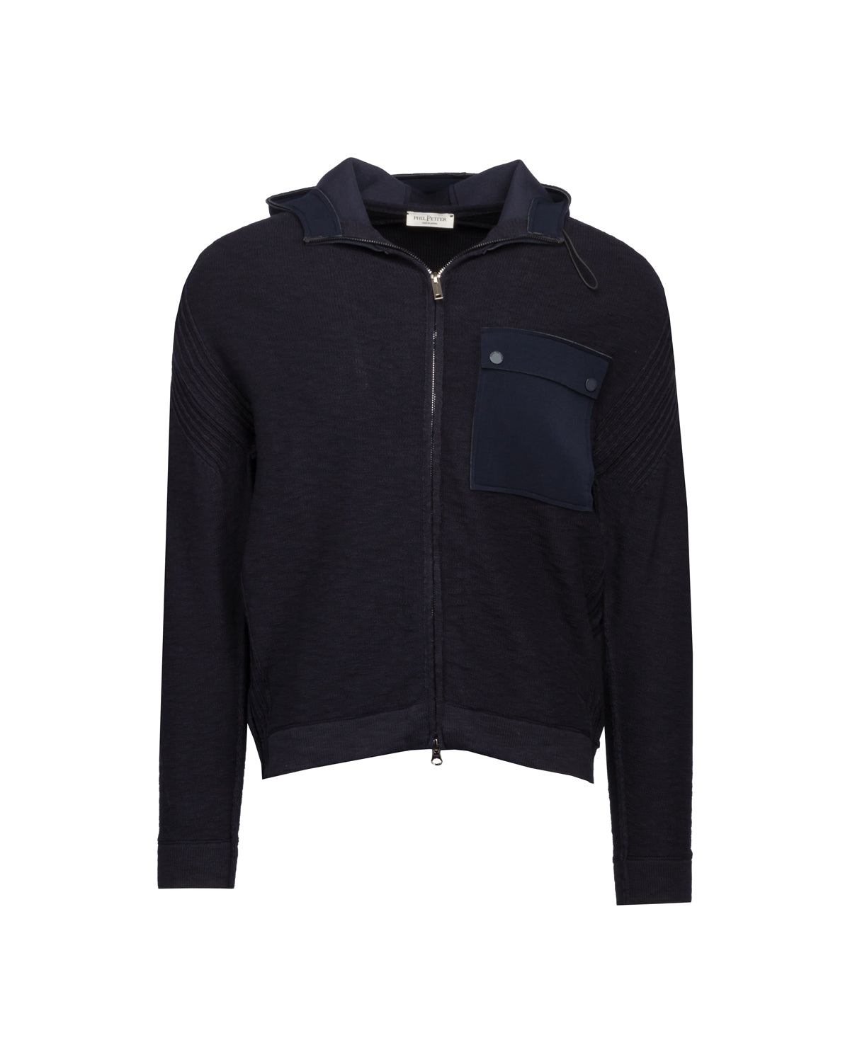 Kapuzenweste Baumwollstrick Slim Fit