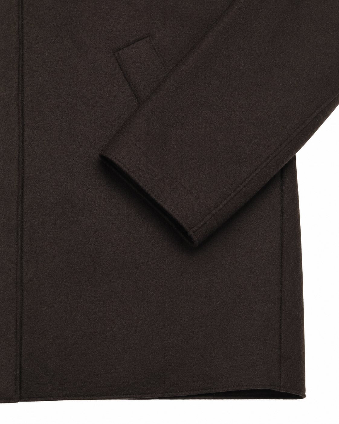 Dark brown virgin wool parka