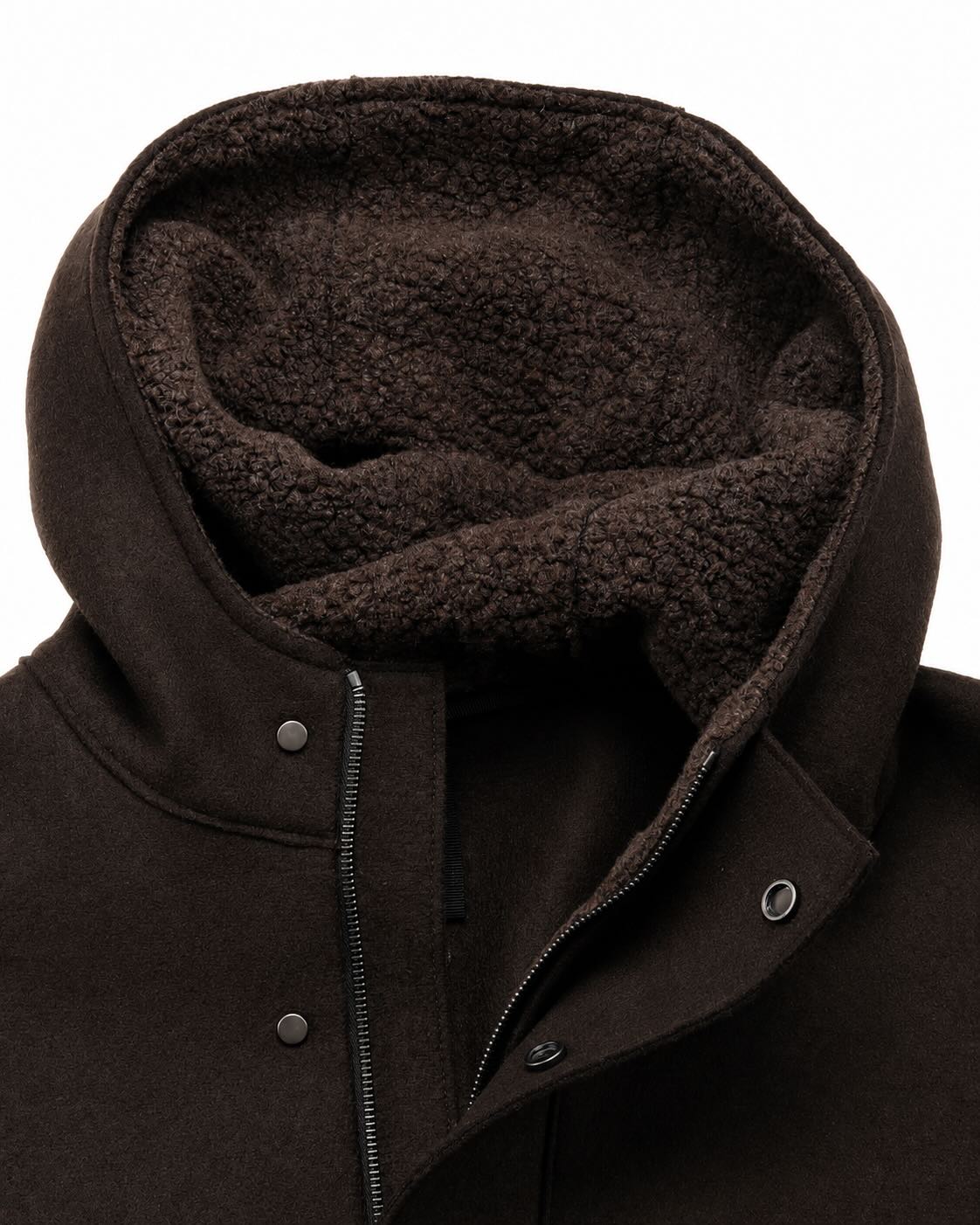 Dark brown virgin wool parka