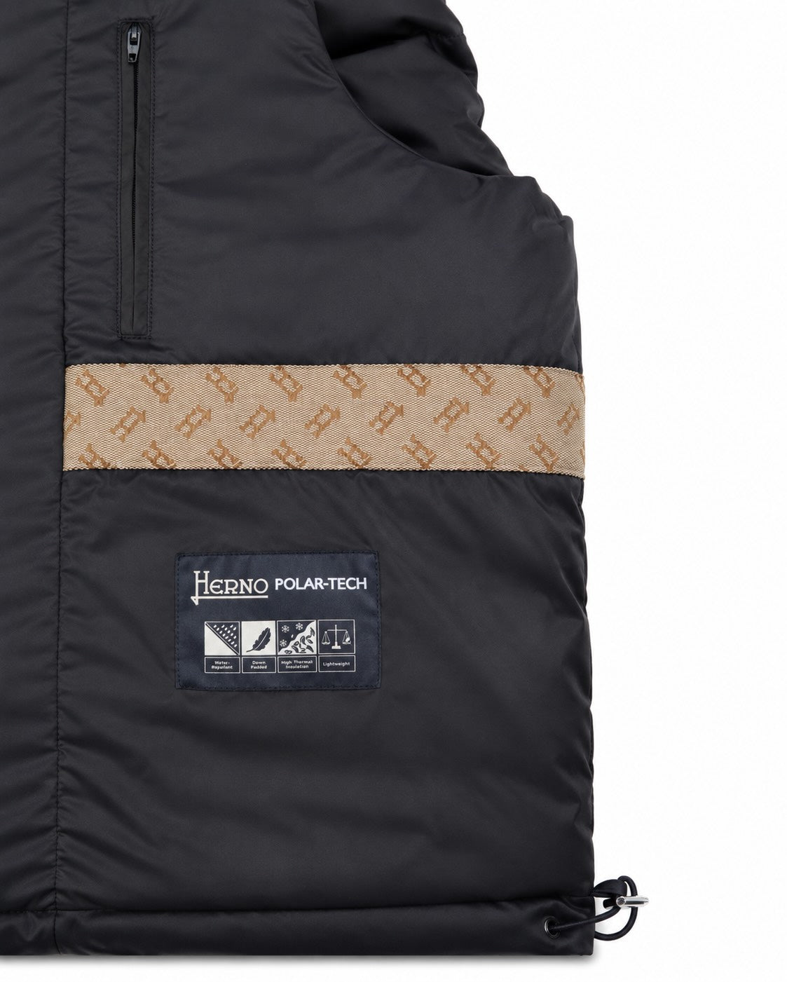 Quilted Gilet in Dark Blue with contrasting collar