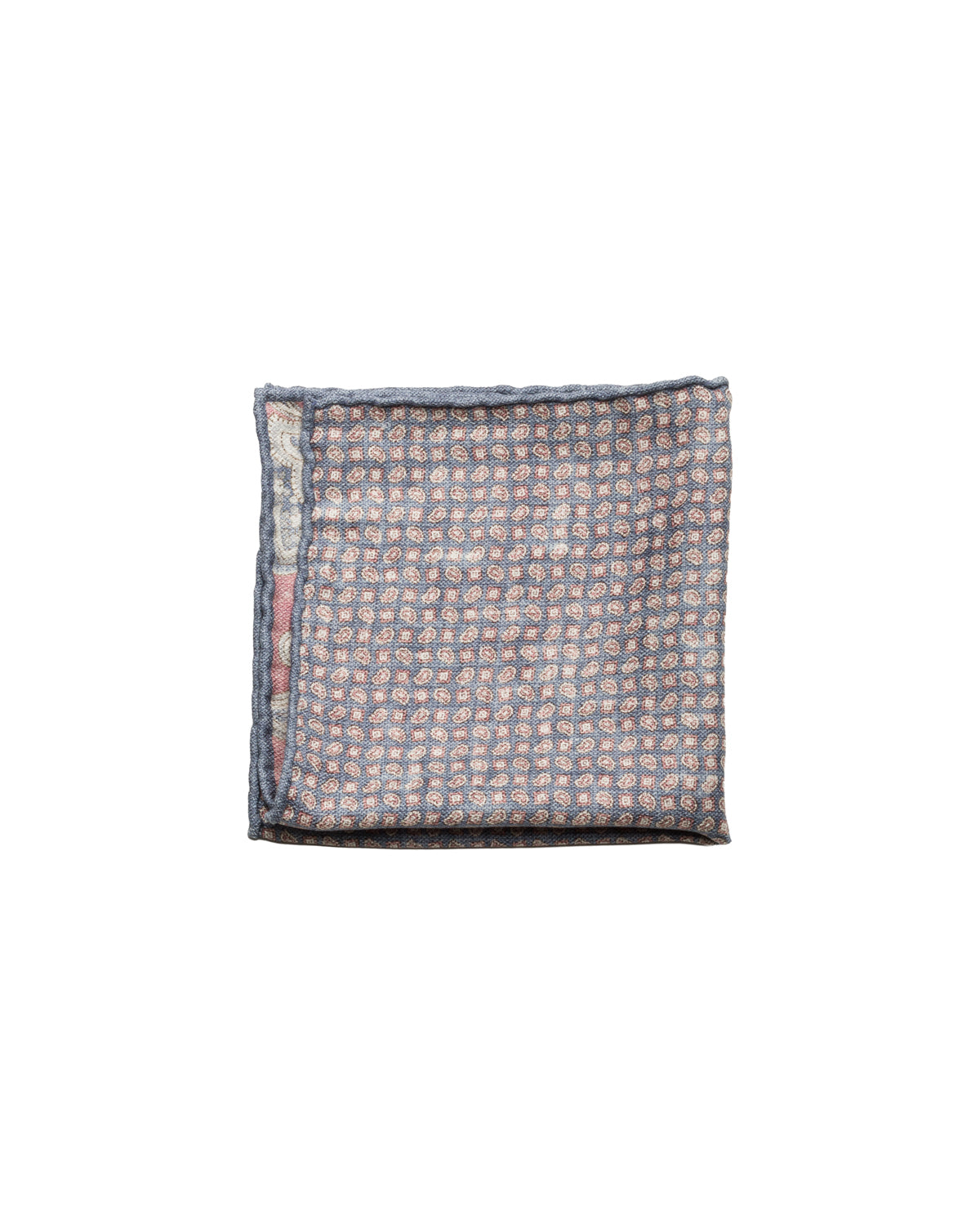 Silk pocket square, double-sided, hand-rolled, pink