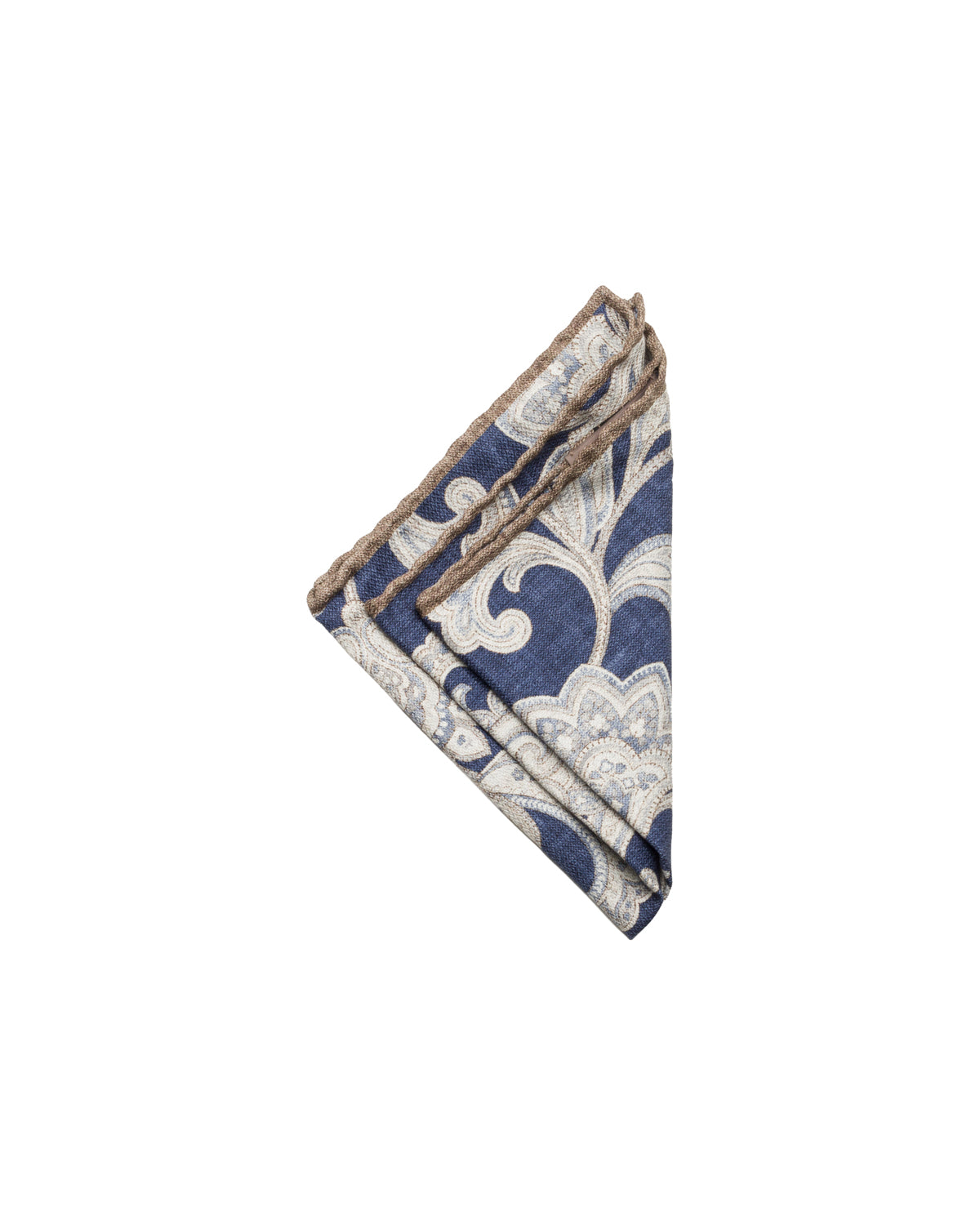 Silk pocket square, double-sided, hand-rolled, blue
