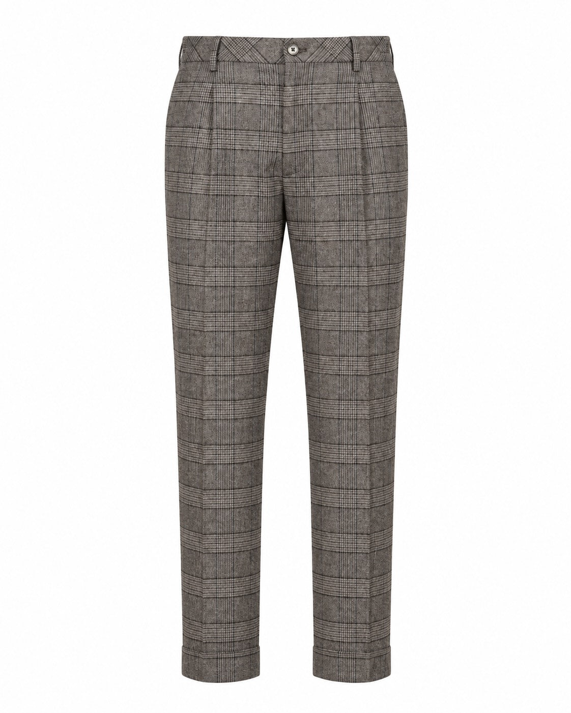 Chino Dennis aus Wollmix mit Hahnentrittmuster im Tapered Fit